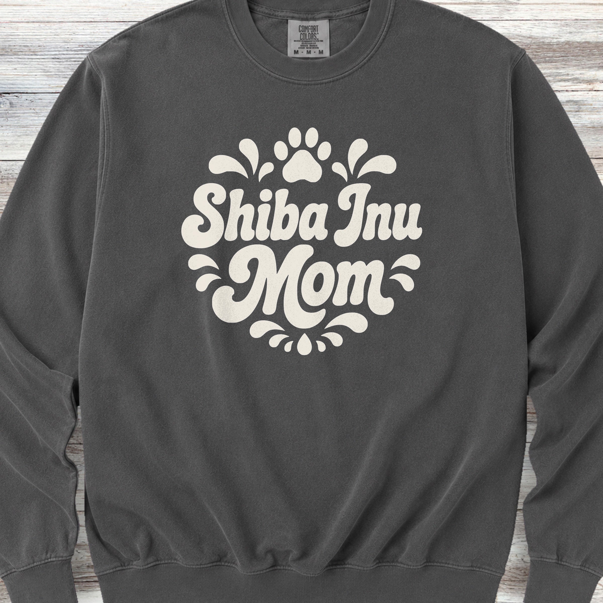 Shiba Inu Groovy Mom Sweatshirt - Pepper