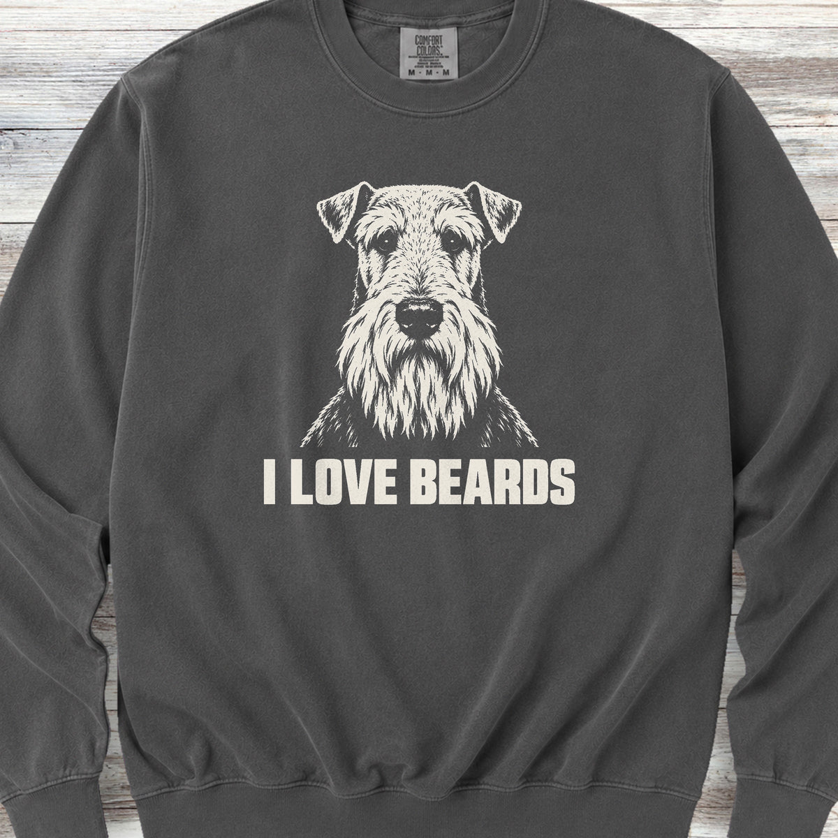 Airedale I Love Beards Sweatshirt - Pepper