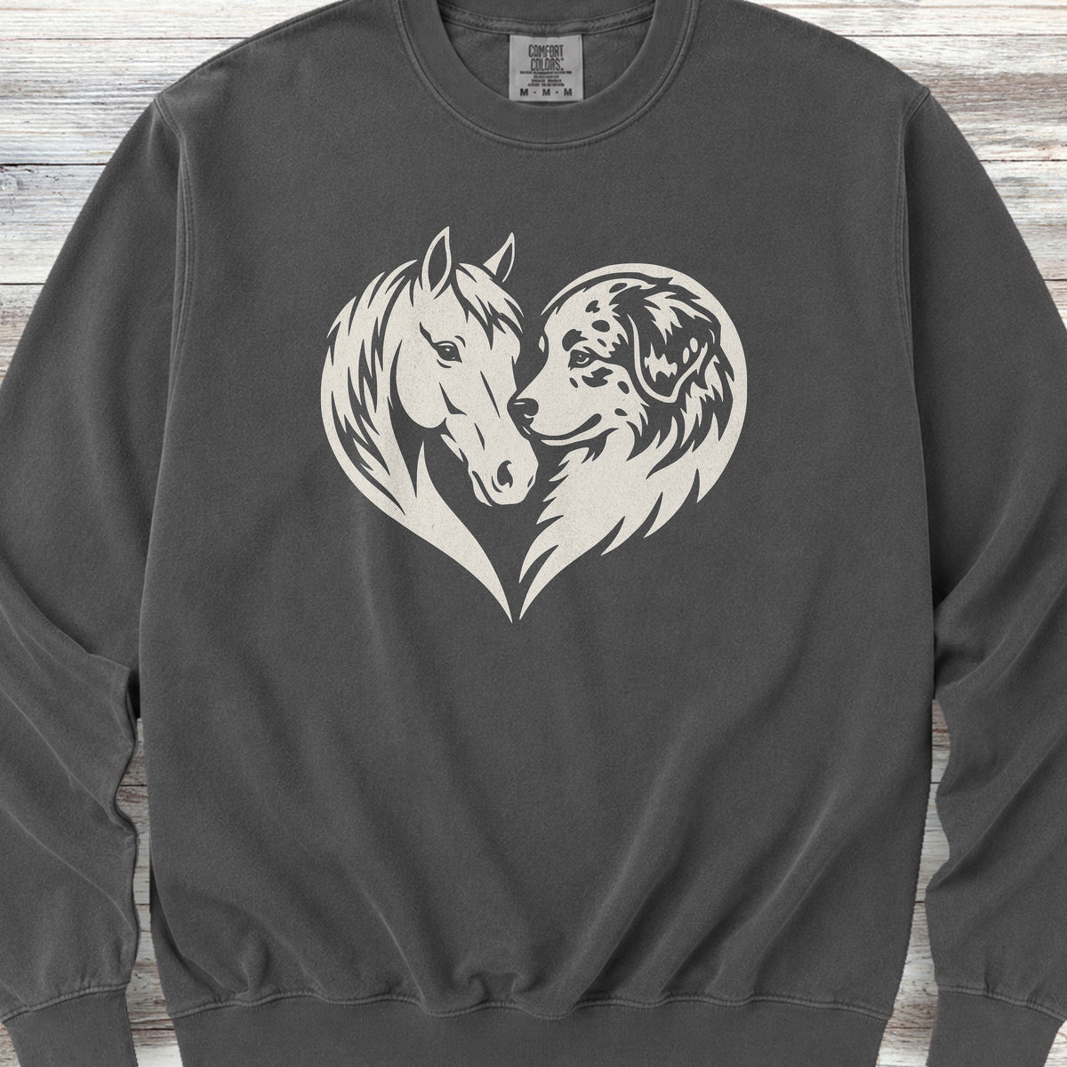American Shepherd Horse Heart Bond Sweatshirt - Pepper