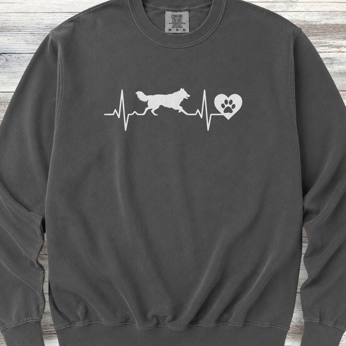 Border Collie Heartbeat Sweatshirt - Pepper