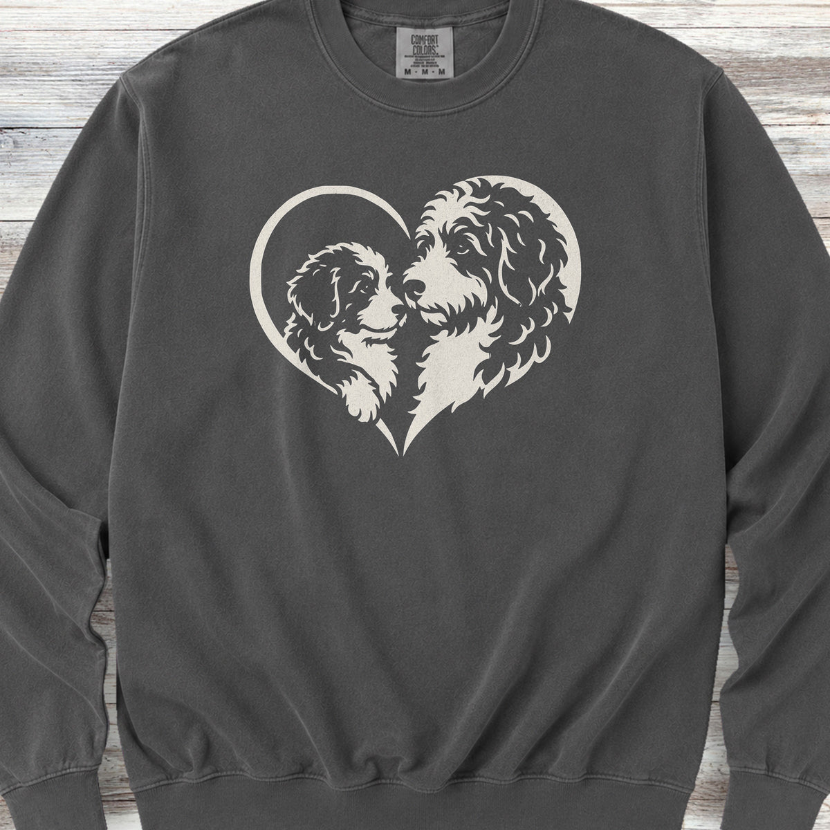 Bernedoodle Heart Bond Sweatshirt - Pepper