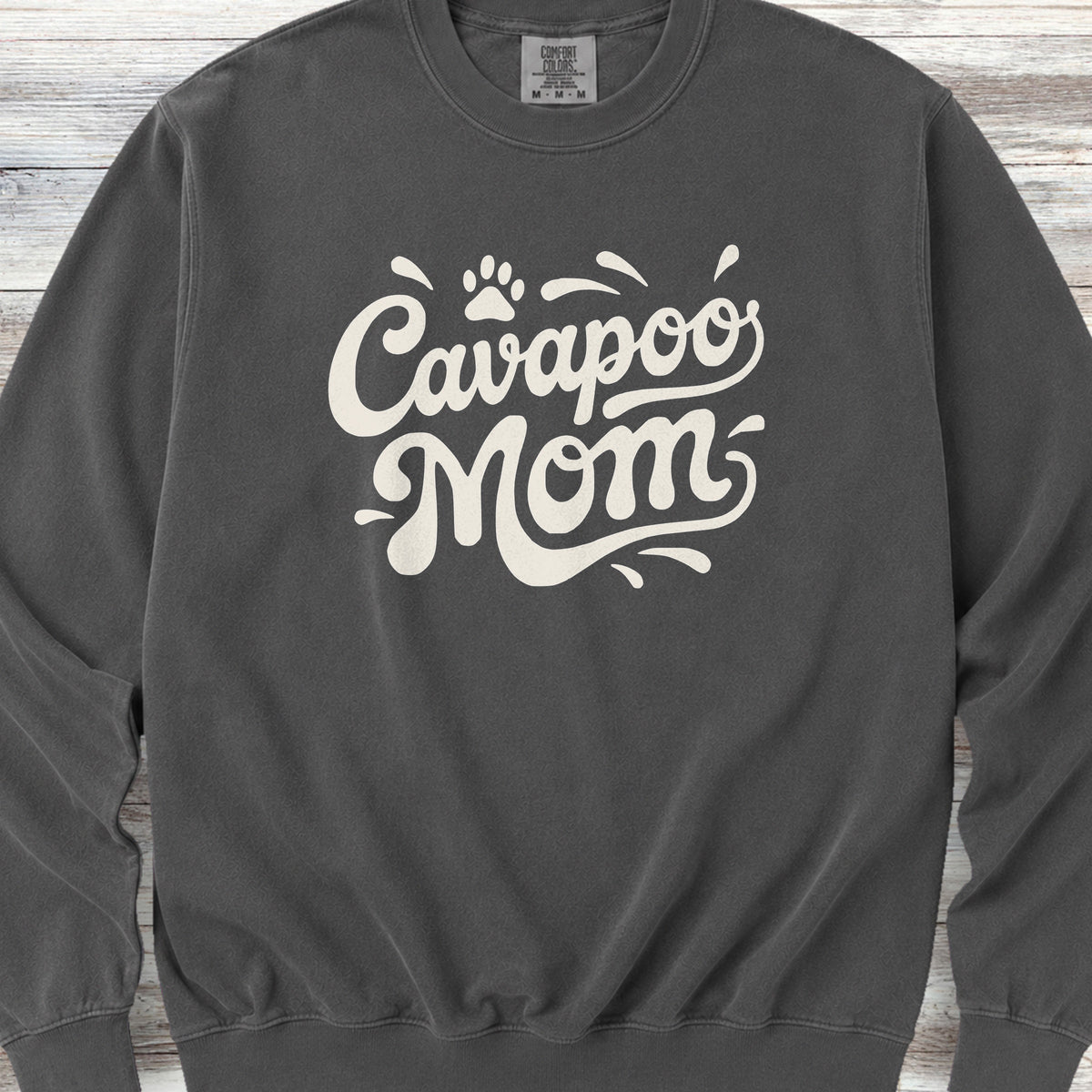 Cavapoo Groovy Mom Sweatshirt - Pepper