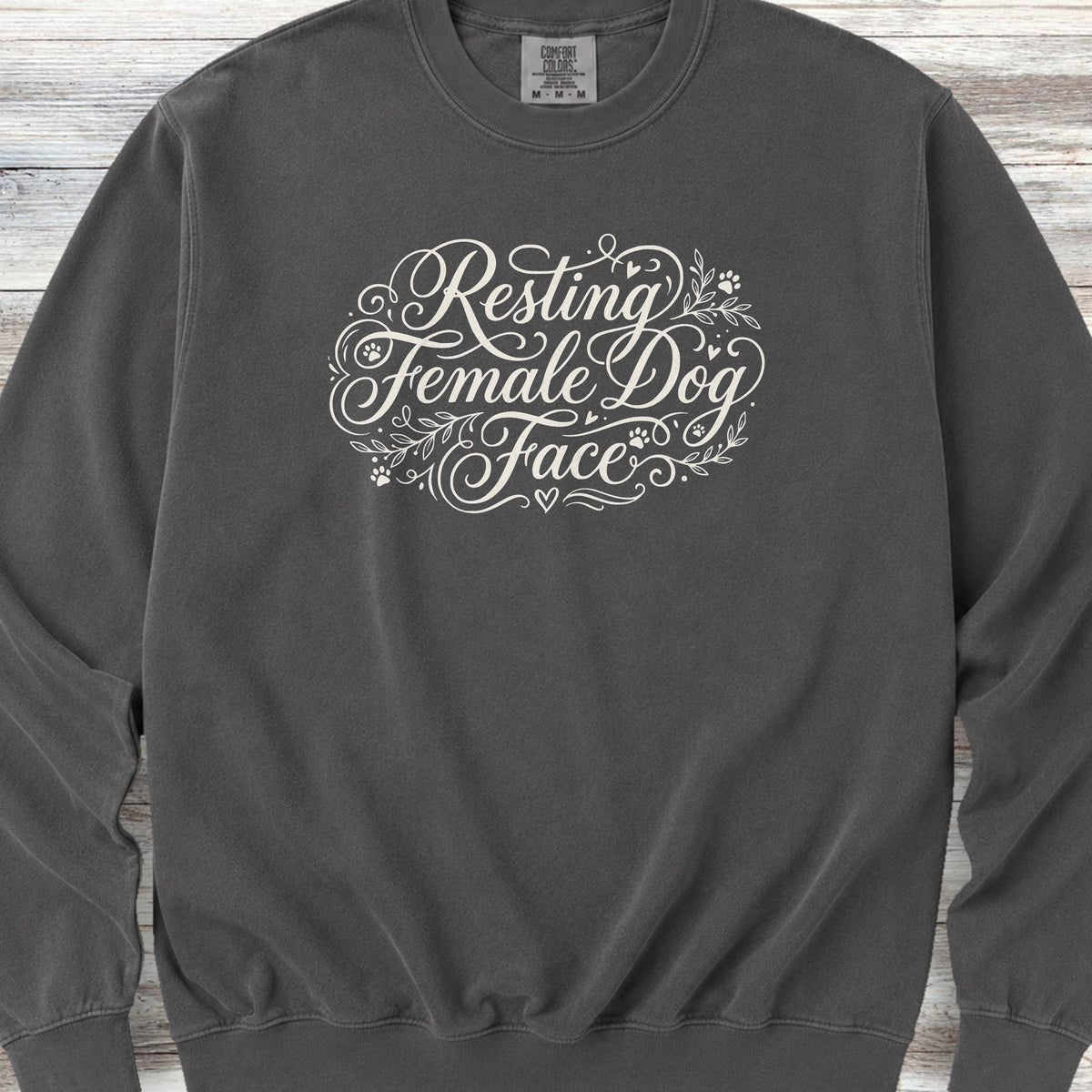 Resting Female Dog Face Sweatshirt - Pepper