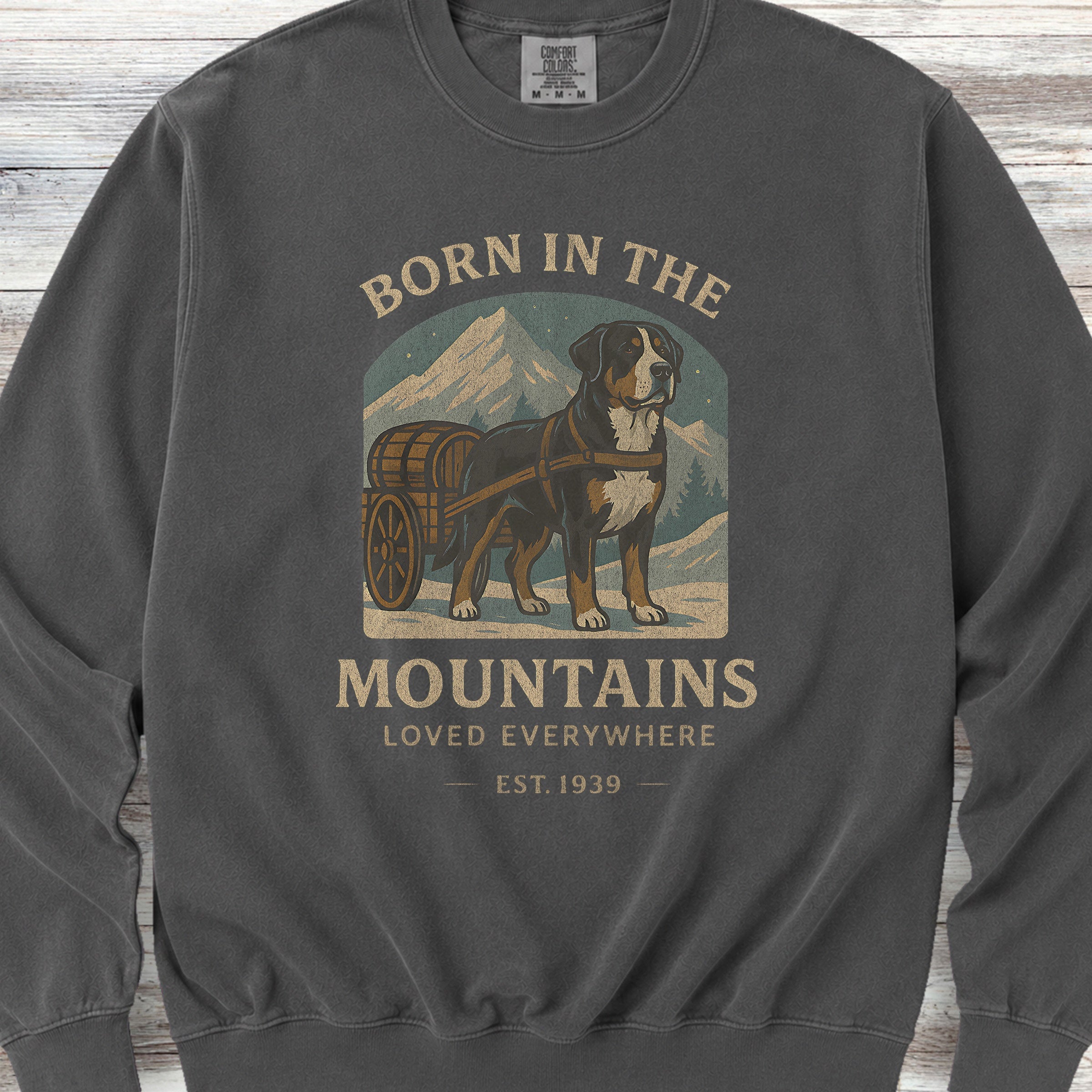 Swiss Mountain Dog Born Sweatshirt - Pepper
