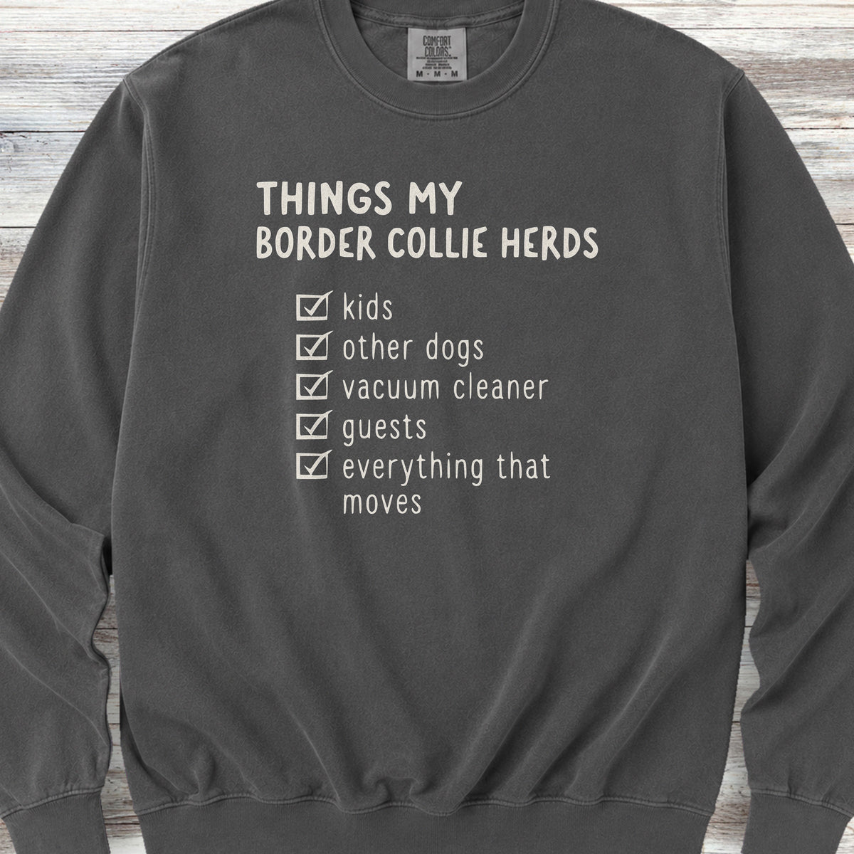 Border Collie Herding List Sweatshirt - Pepper