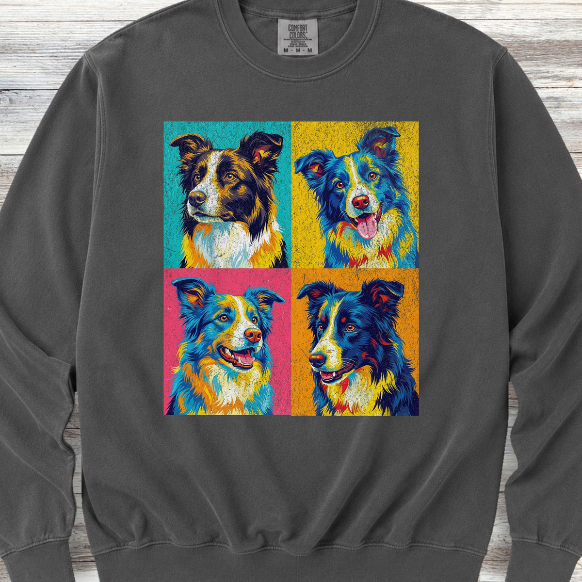 Border Collie Pop Art Sweatshirt - Pepper