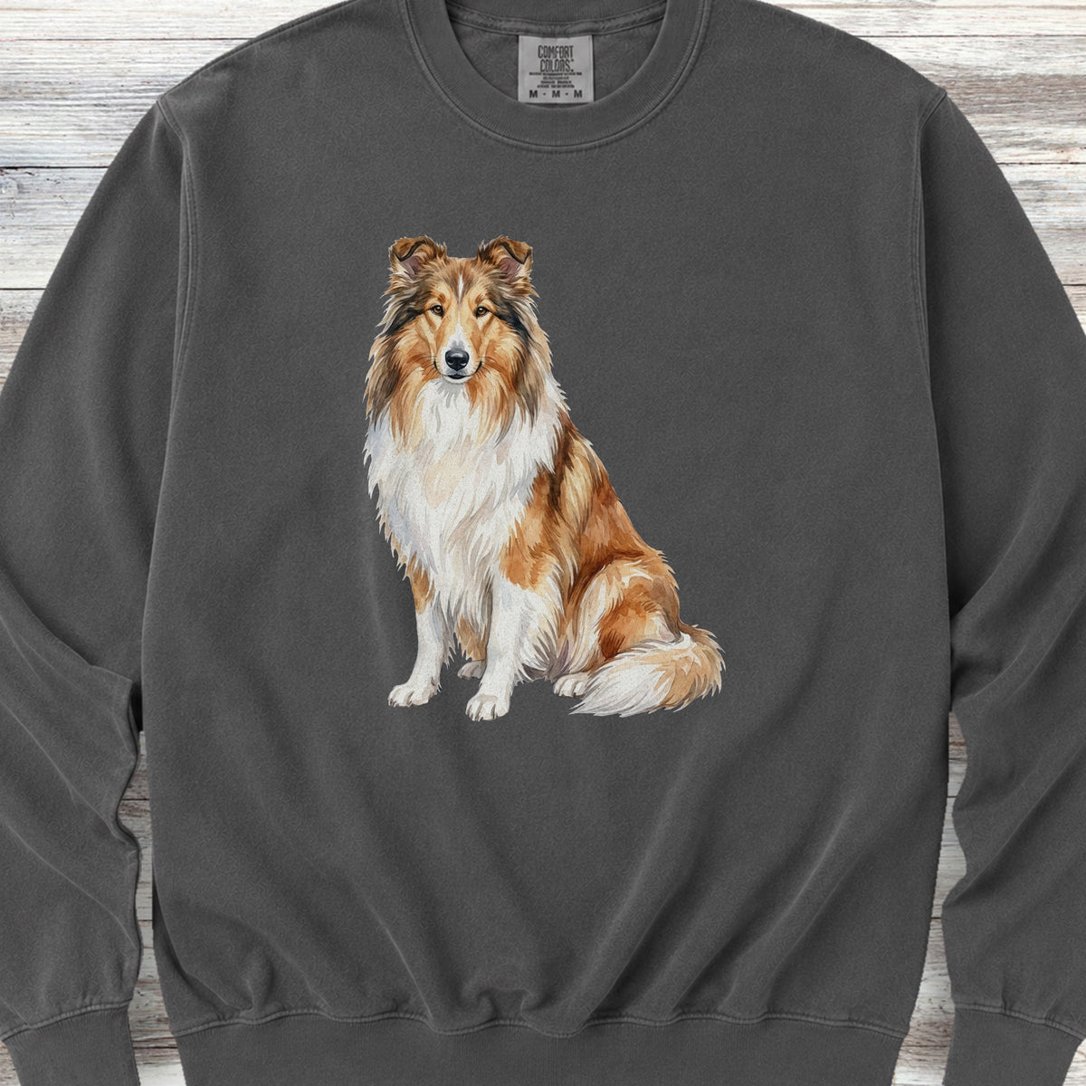 Rough Collie Watercolor Sweatshirt - Pepper