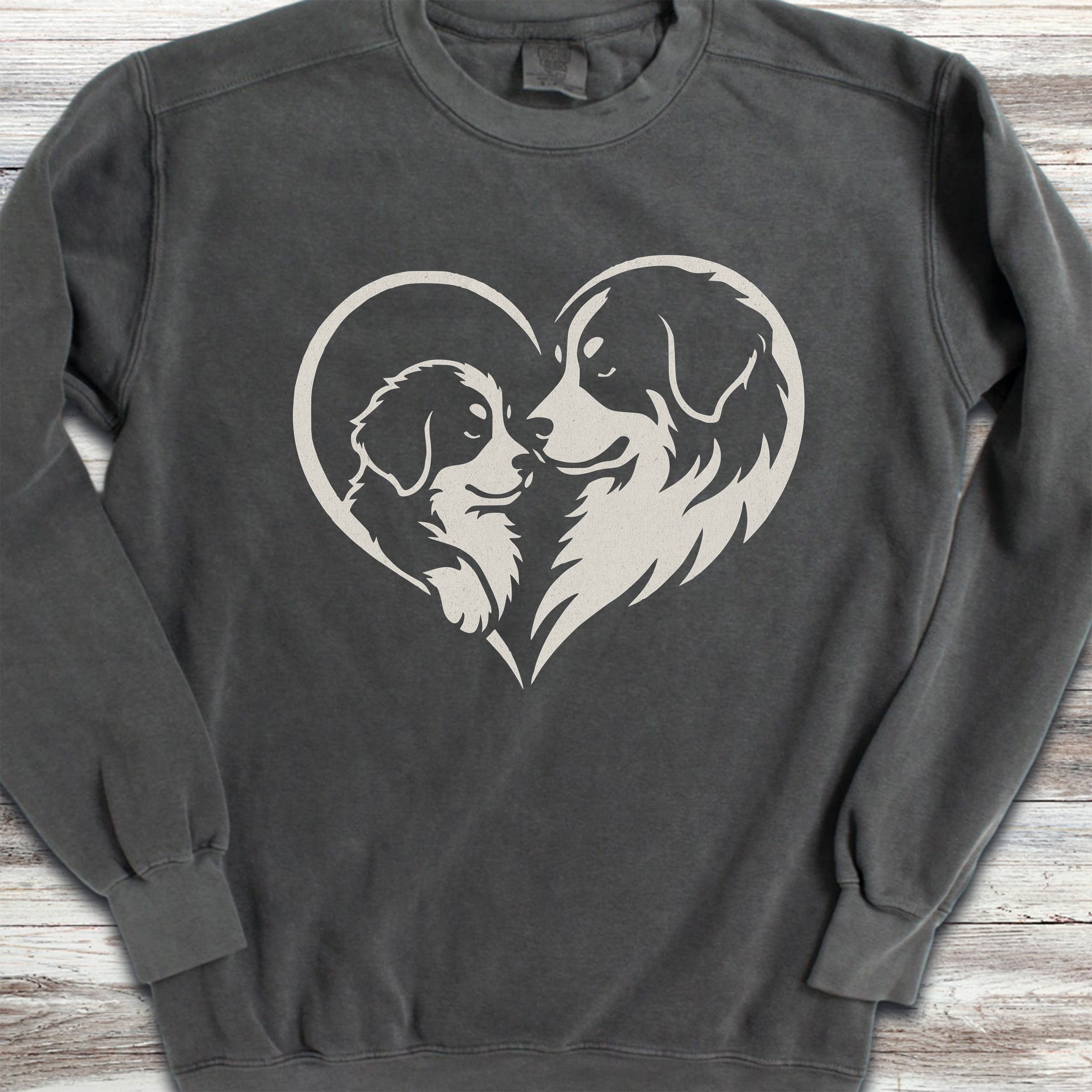 Bernese Mountain Dog Heart Bond Sweatshirt - Pepper