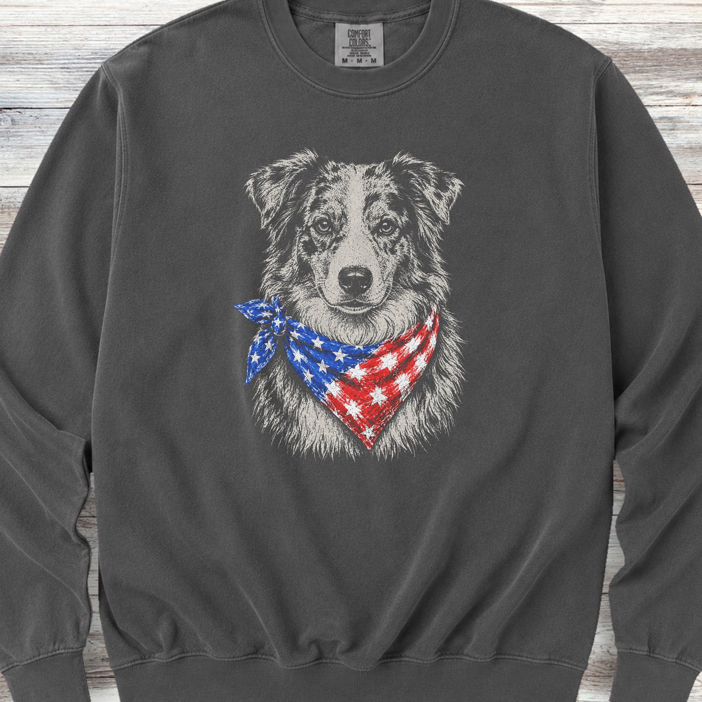Australian Shepherd Merle Patriot Sweatshirt - Pepper