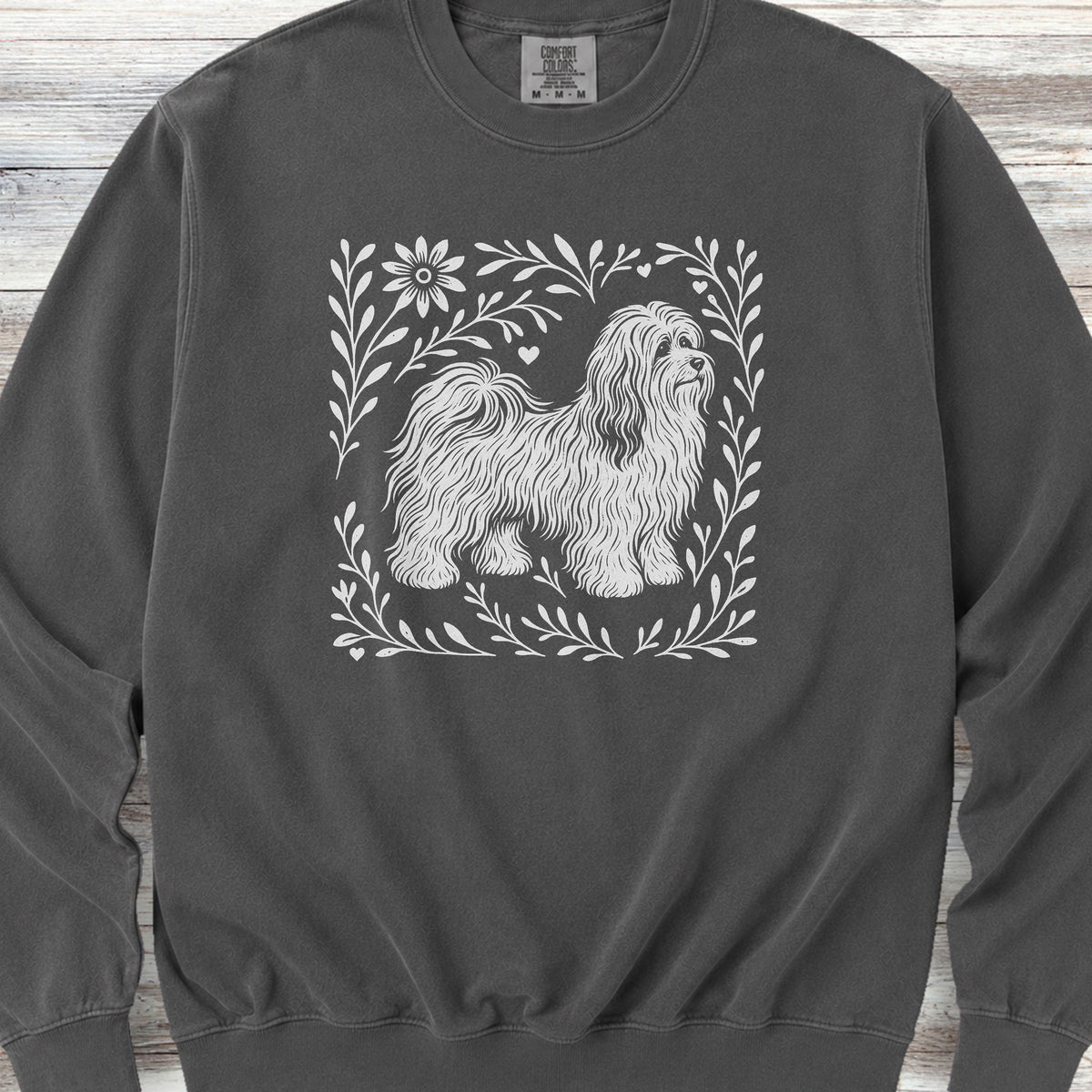 Havanese Linocut Sweatshirt - Pepper