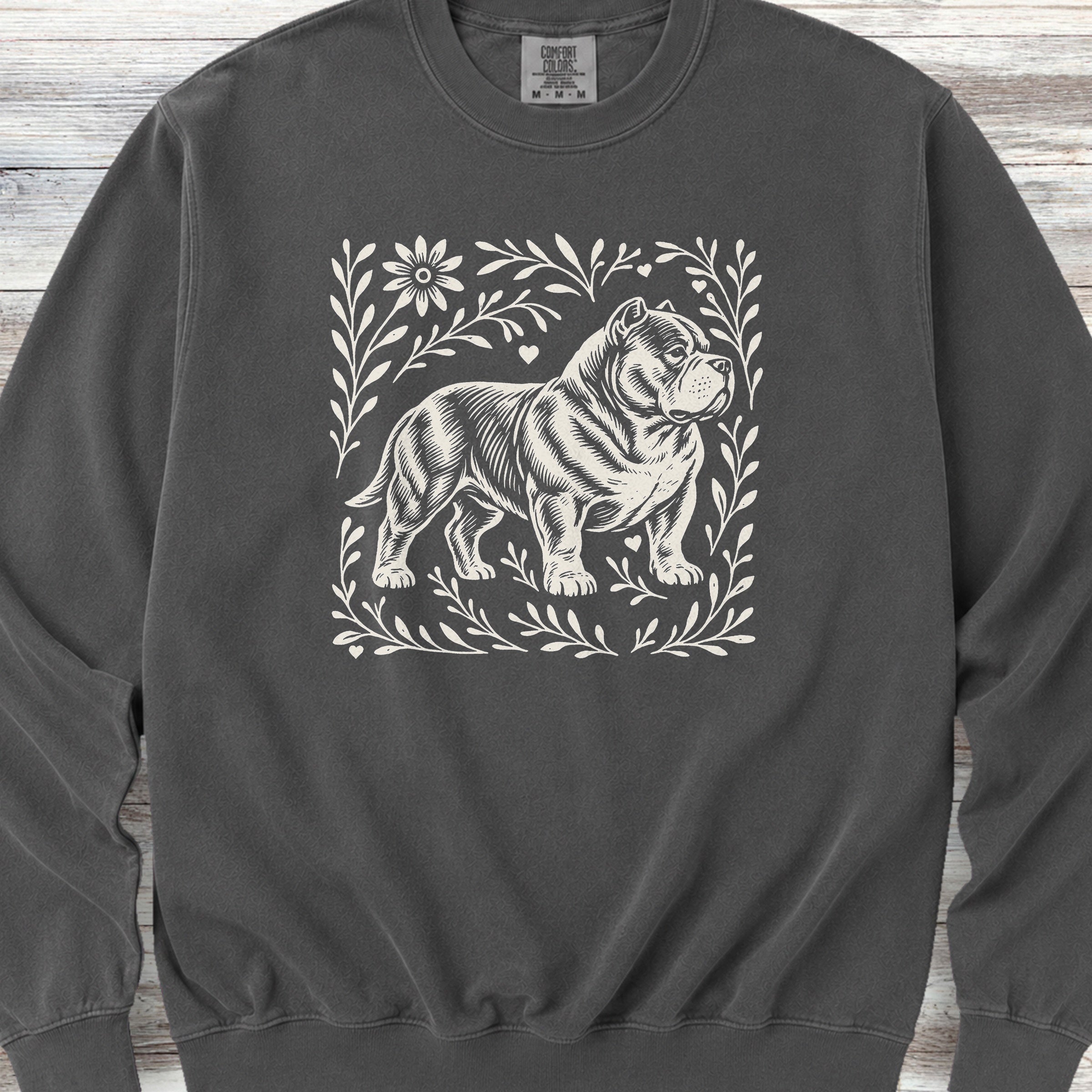 American Bully Linocut Sweatshirt - Pepper