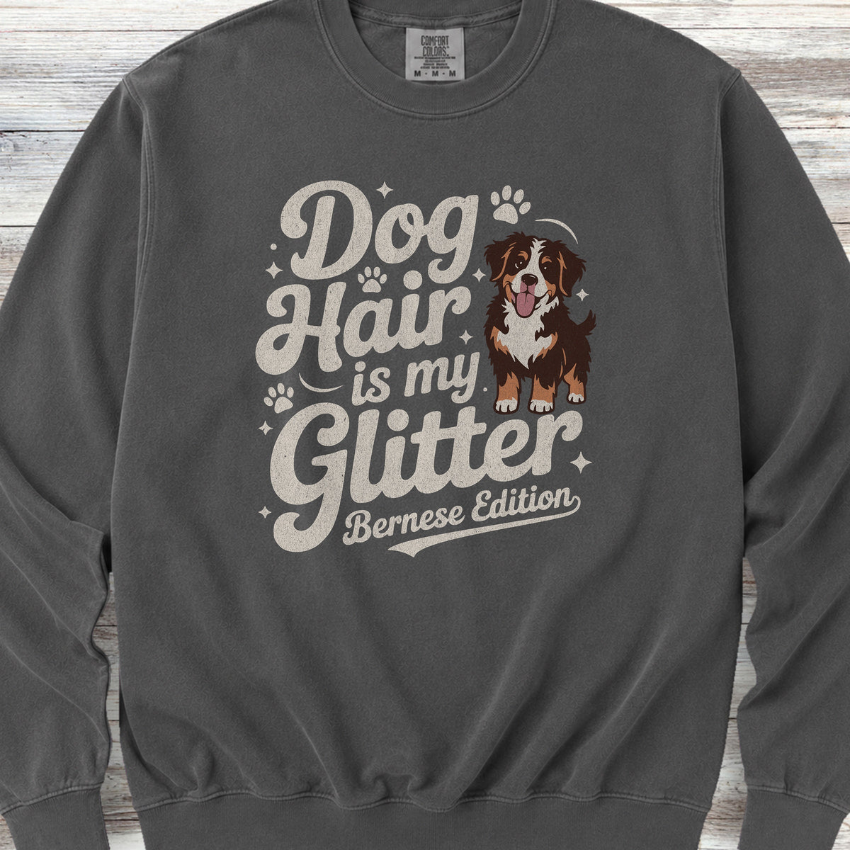 Bernese Mountain Dog Glitter Sweatshirt - Pepper