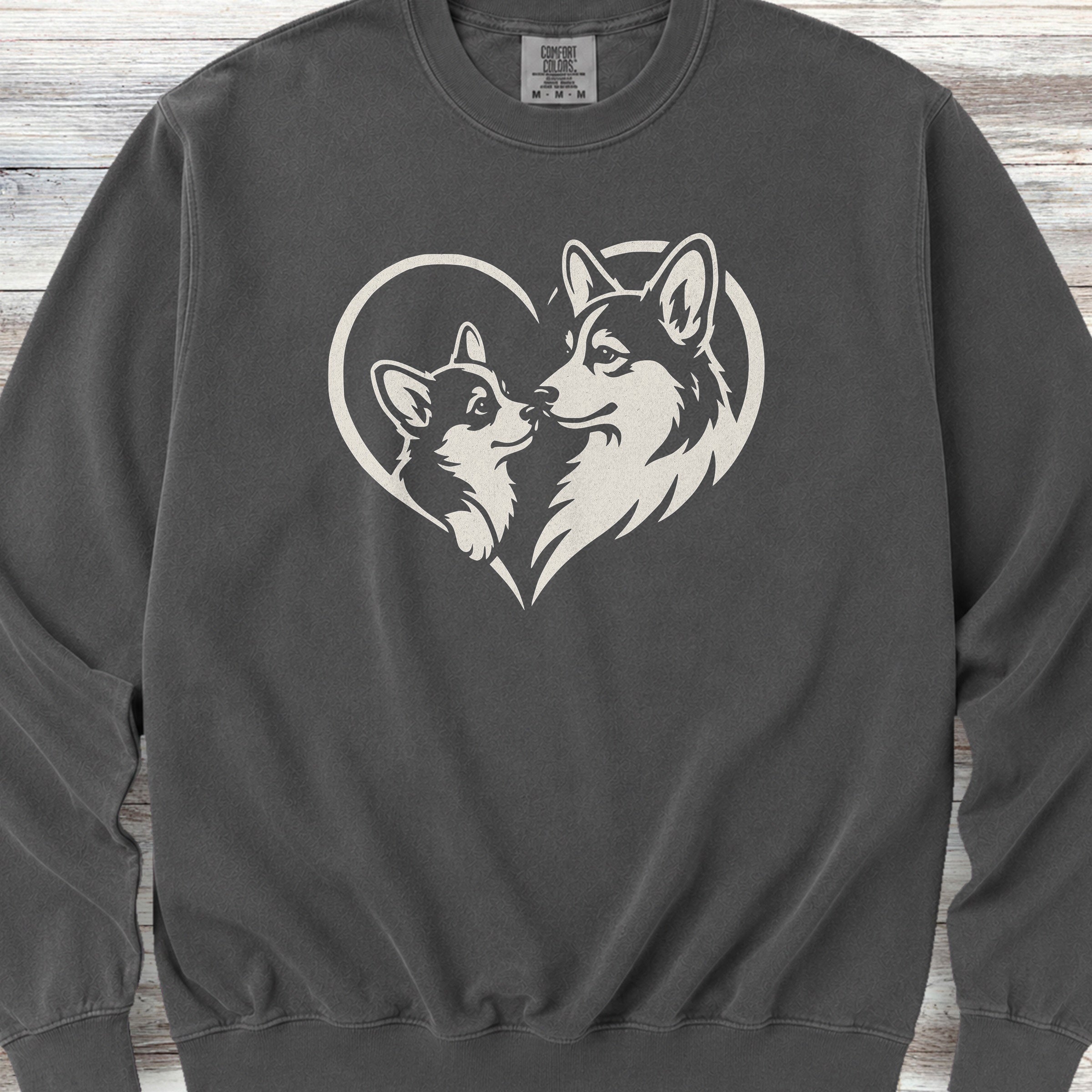Corgi Heart Bond Sweatshirt - Pepper