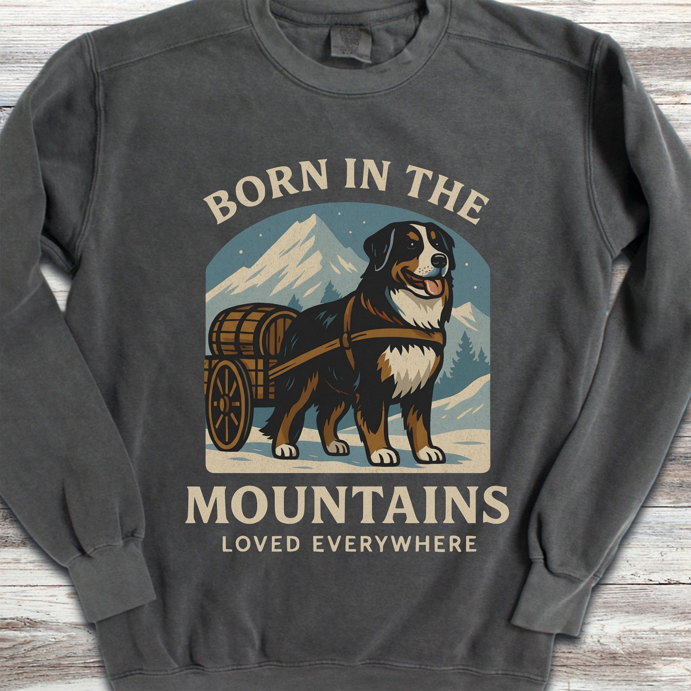 Bernese Mountain Dog Born Sweatshirt - Pepper