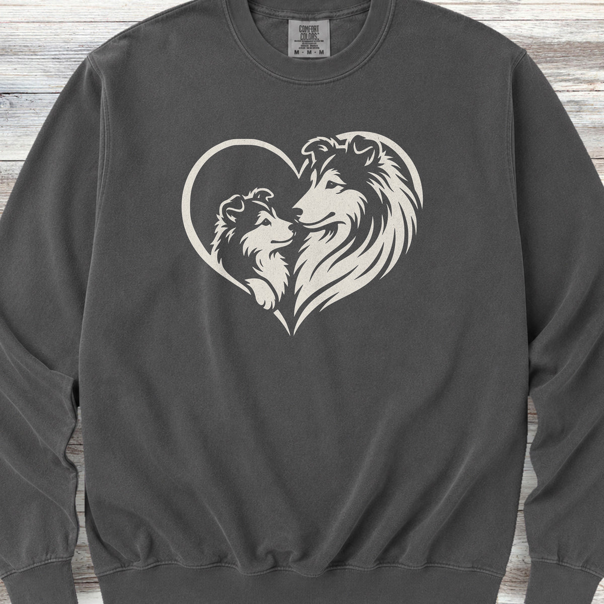Shetland Sheepdog Heart Bond Sweatshirt - Pepper