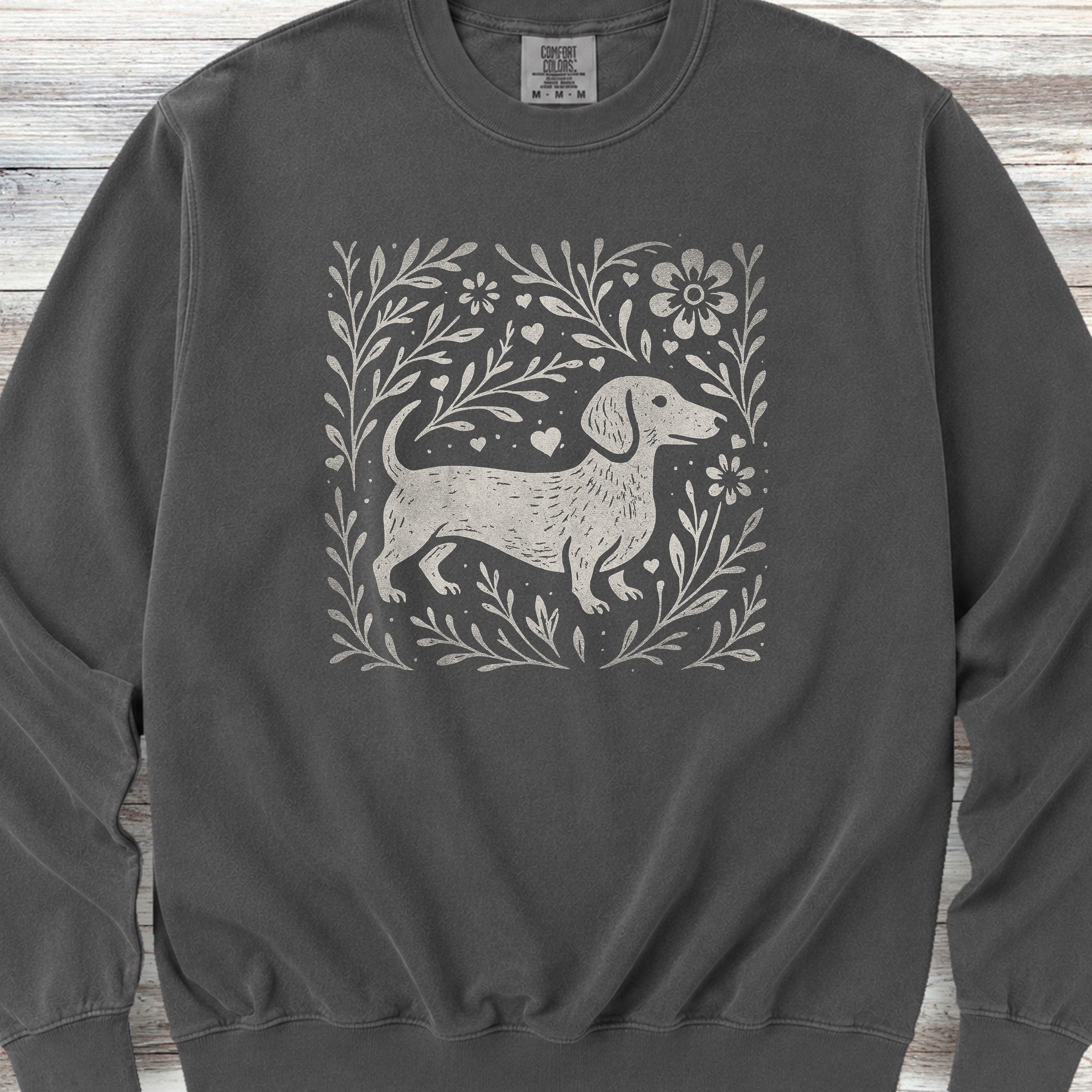 Dachshund Linocut Sweatshirt - Pepper