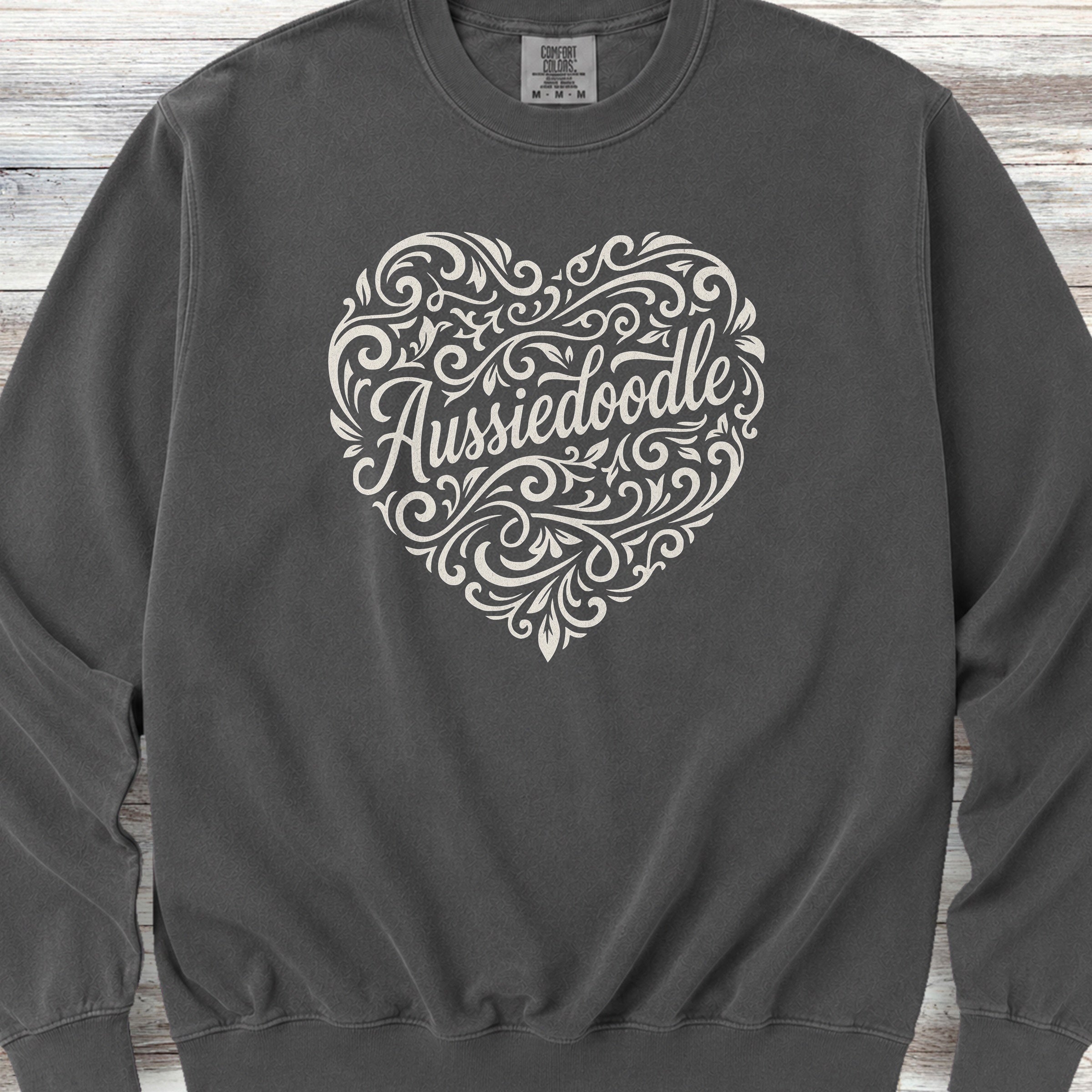 Aussiedoodle Heart Script Sweatshirt - Pepper