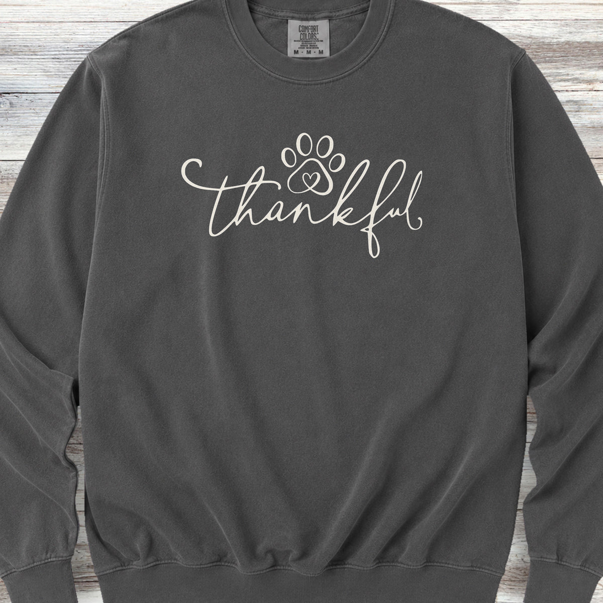 Thankful Pawprint Sweatshirt - Pepper