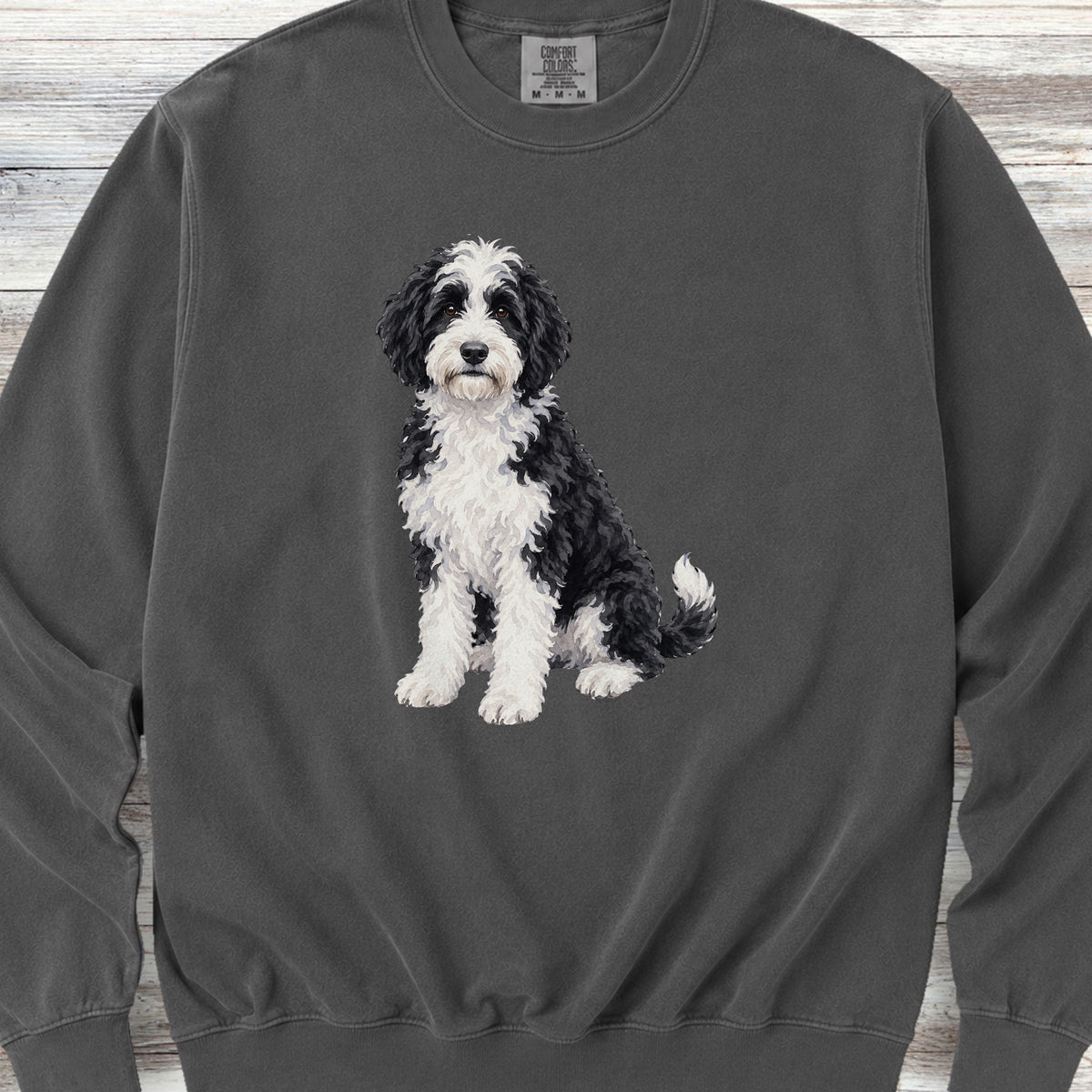 Sheepadoodle Watercolor Sweatshirt - Pepper