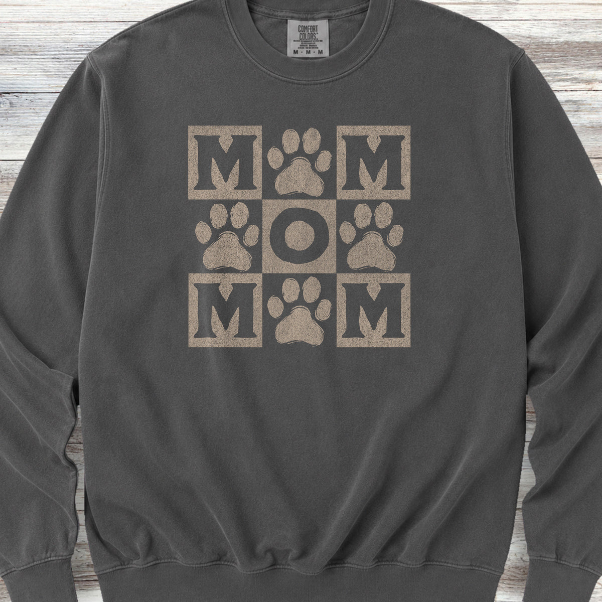 Paw Print Mom Sweatshirt - Pepper