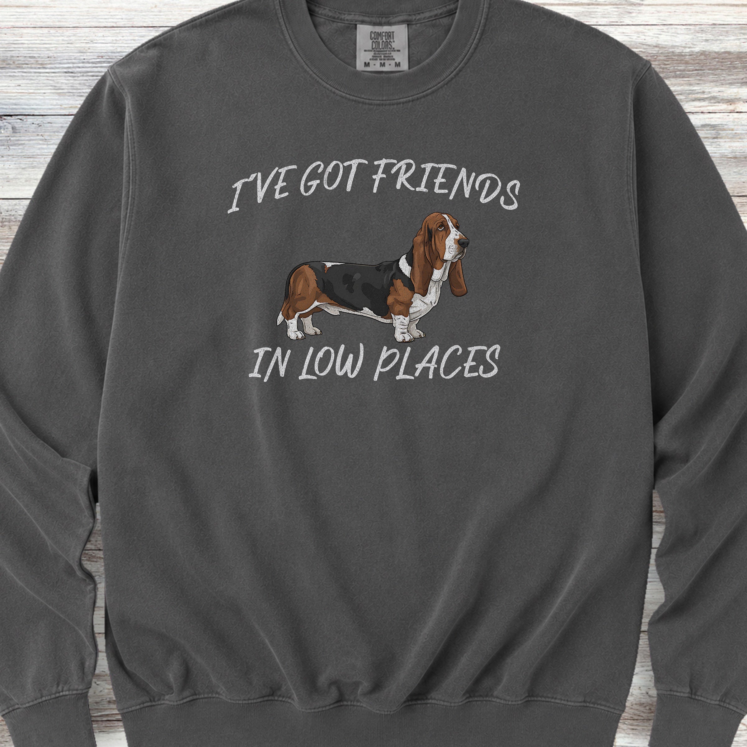 Basset Hound Low Places Sweatshirt - Pepper