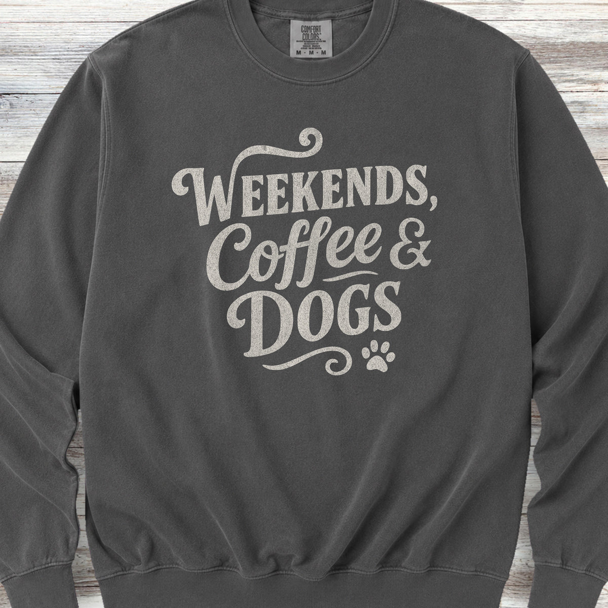 Weekends Coffee Dogs Sweatshirt - Pepper