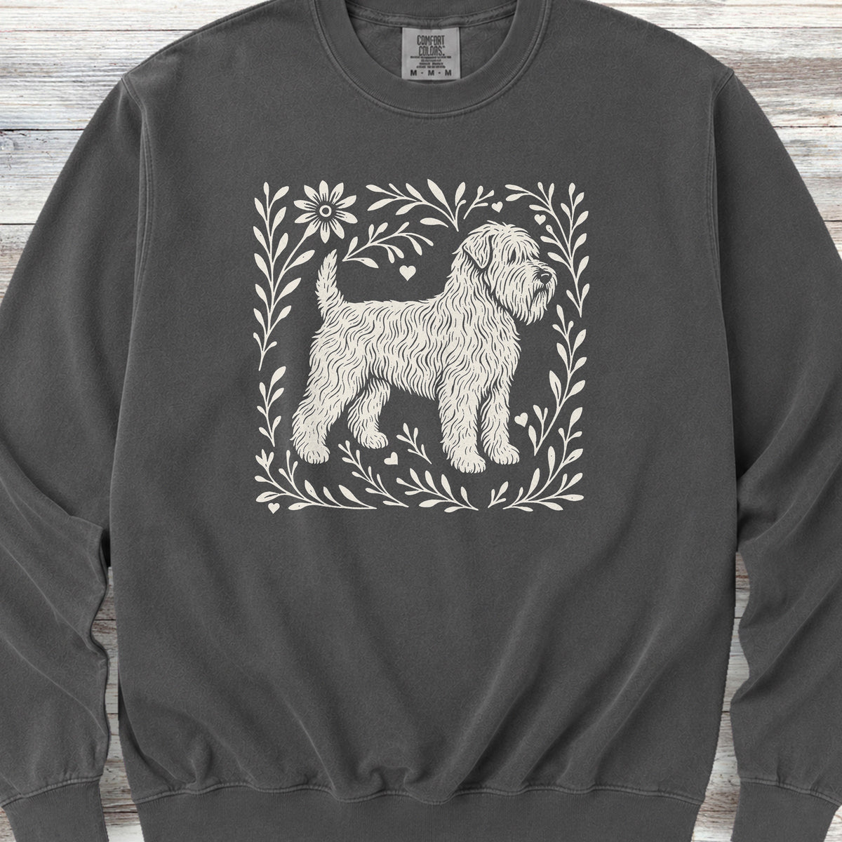 Wheaten Terrier Linocut Sweatshirt - Pepper