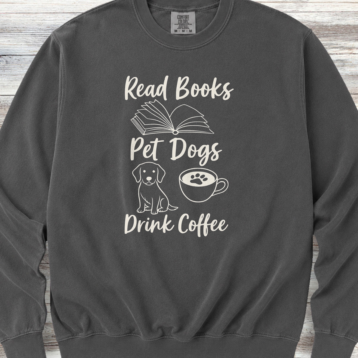 Books Dogs Coffee Sweatshirt - Pepper