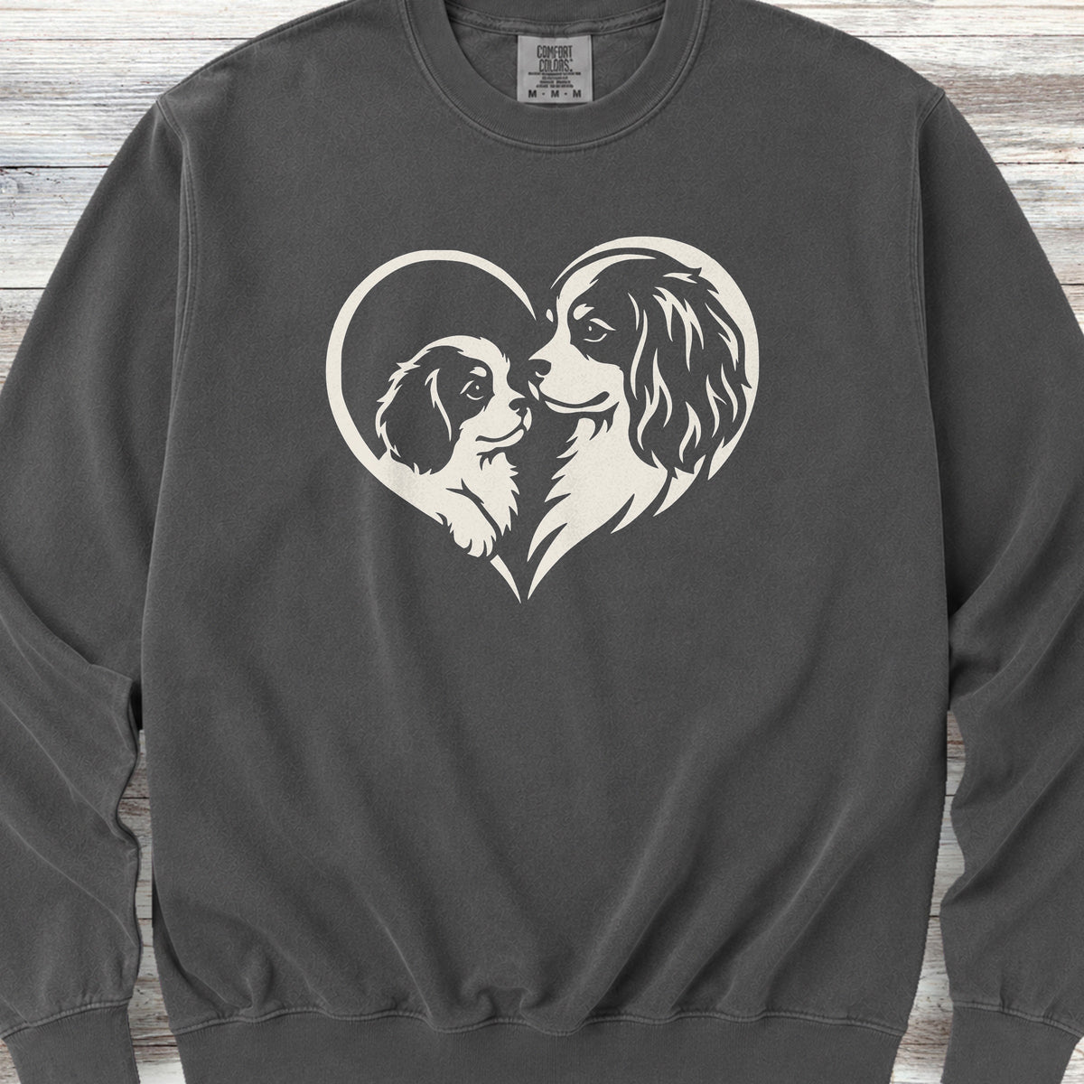Cavalier King Charles Heart Bond Sweatshirt - Pepper