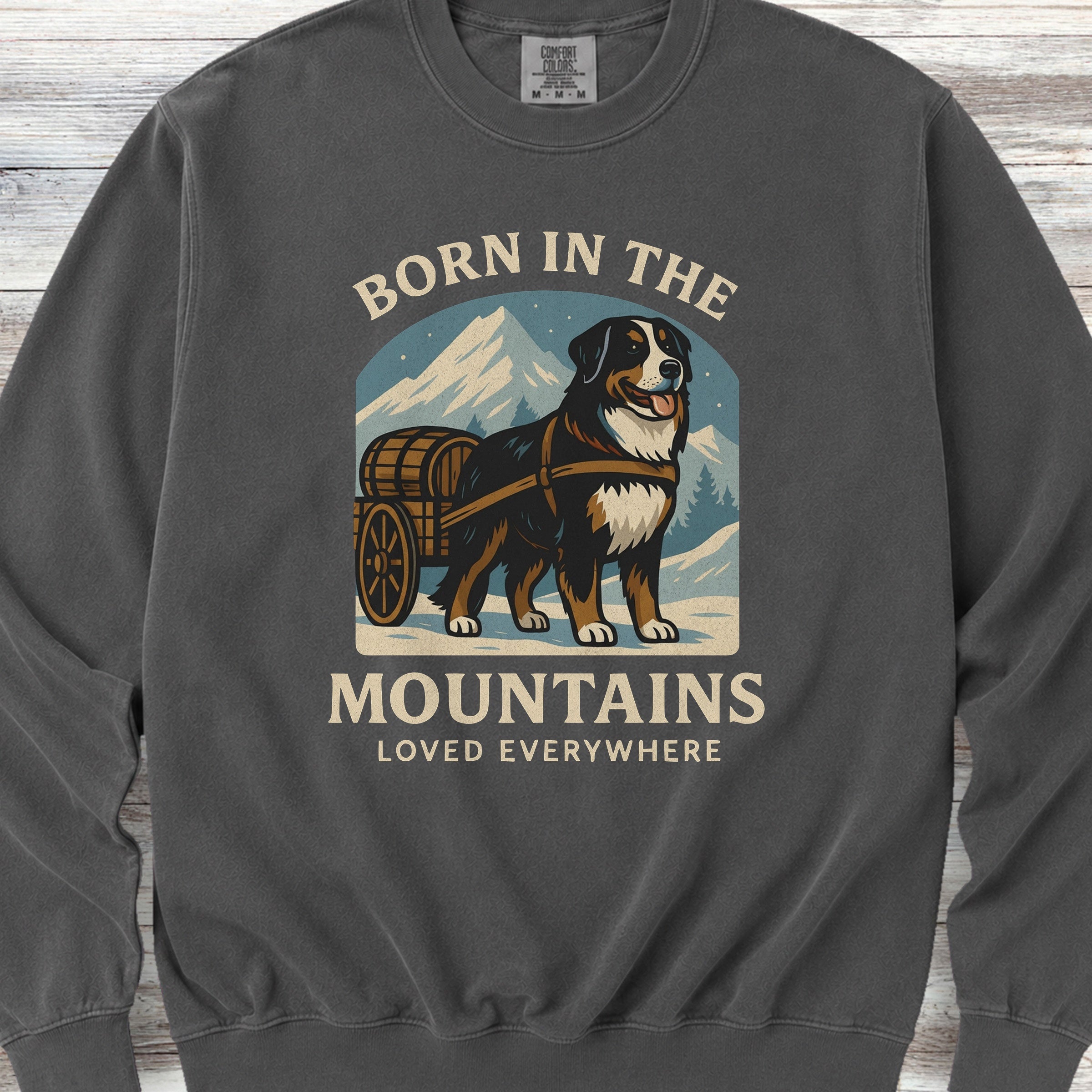 Bernese Mountain Dog Born Sweatshirt - Pepper