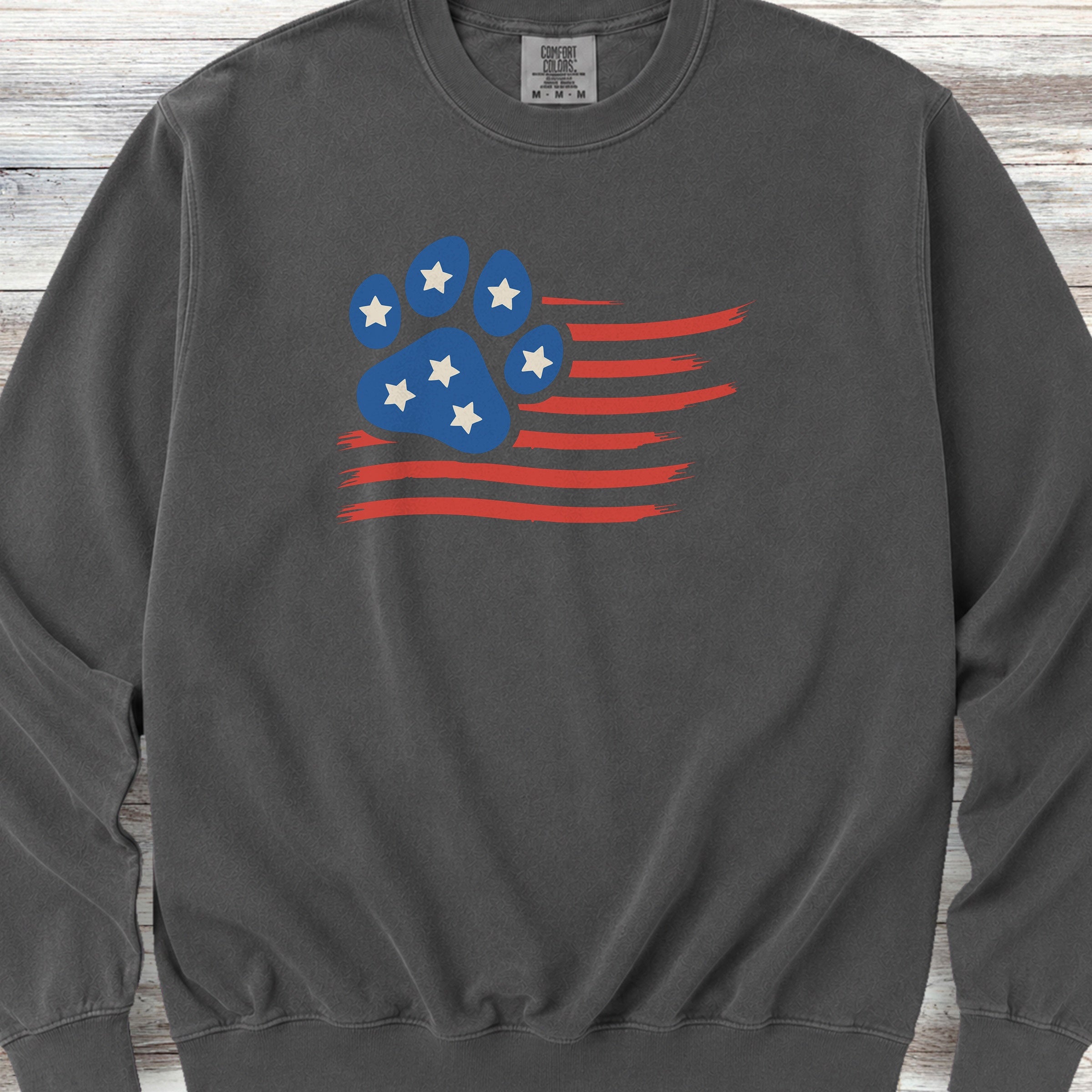 Paw Print Flag Sweatshirt - Pepper
