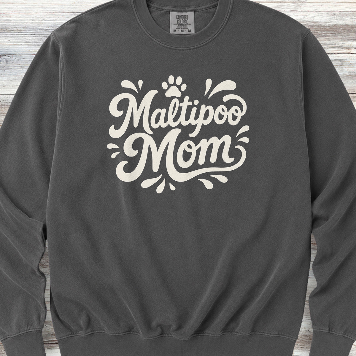 Maltipoo Groovy Mom Sweatshirt - Pepper
