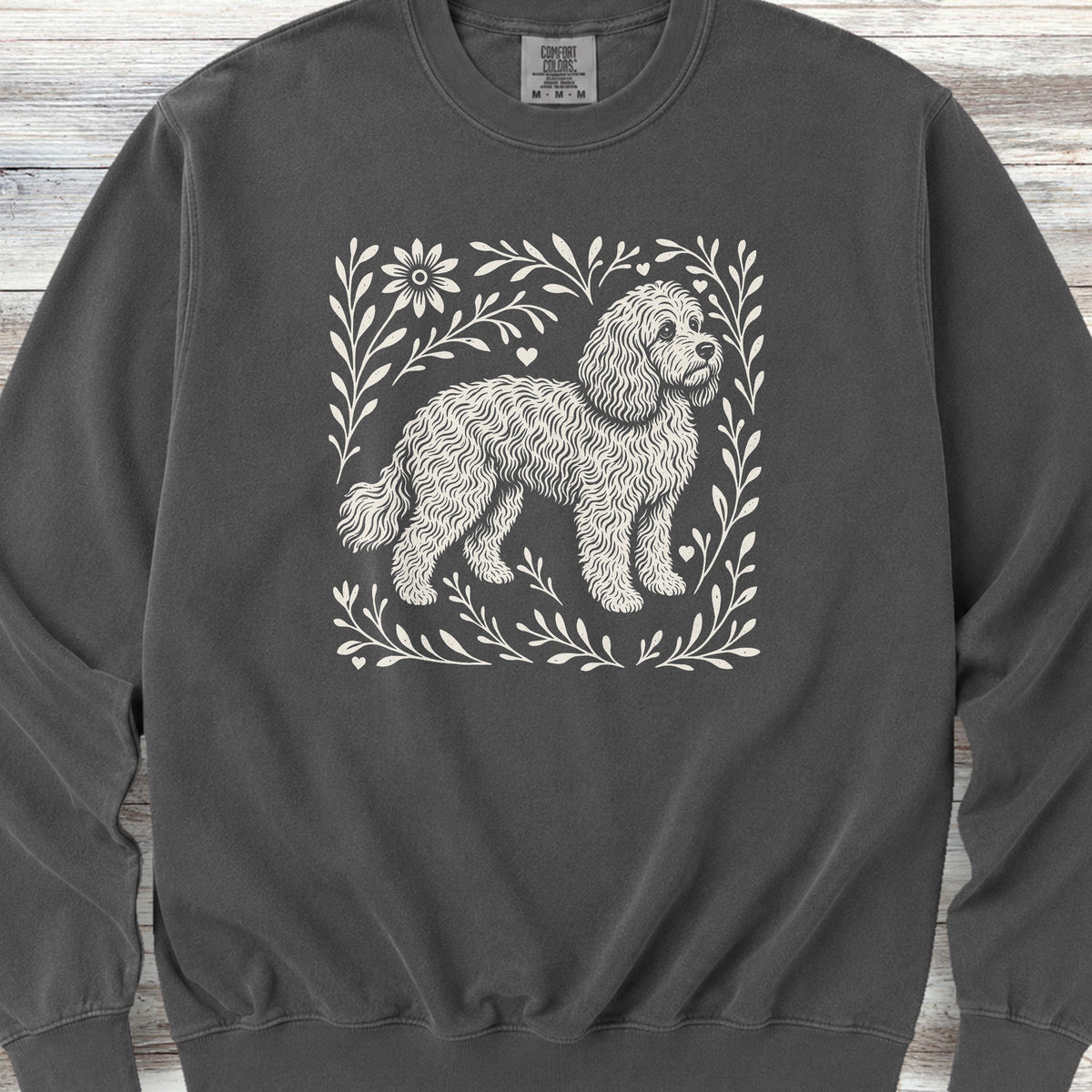 Cockapoo Linocut Sweatshirt - Pepper