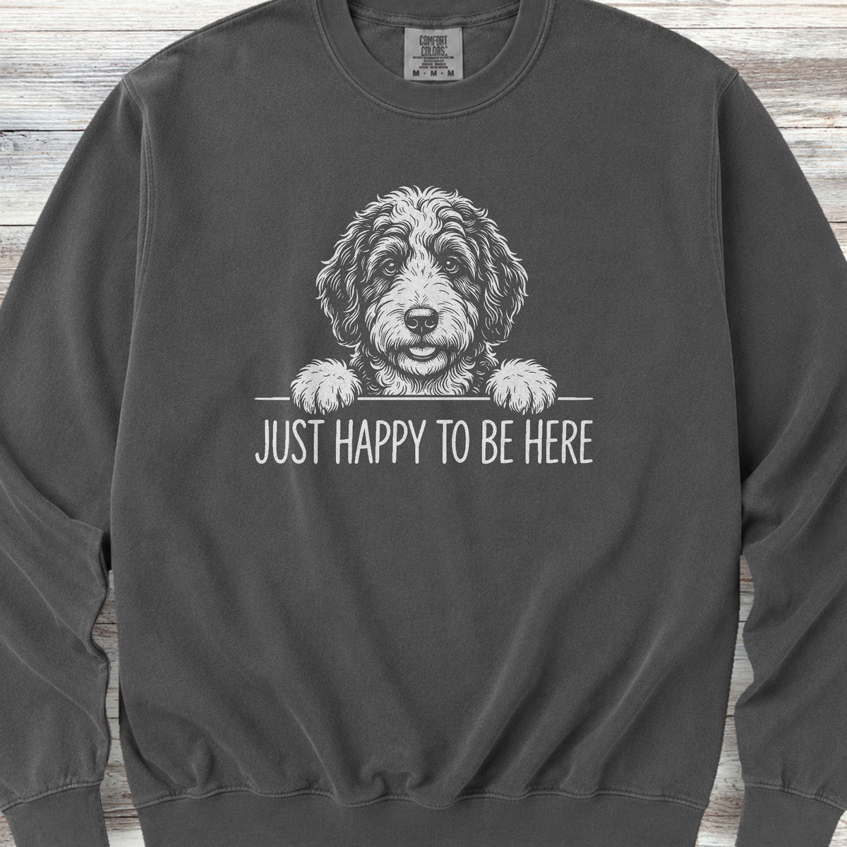 Bernedoodle Happy Sweatshirt - Pepper