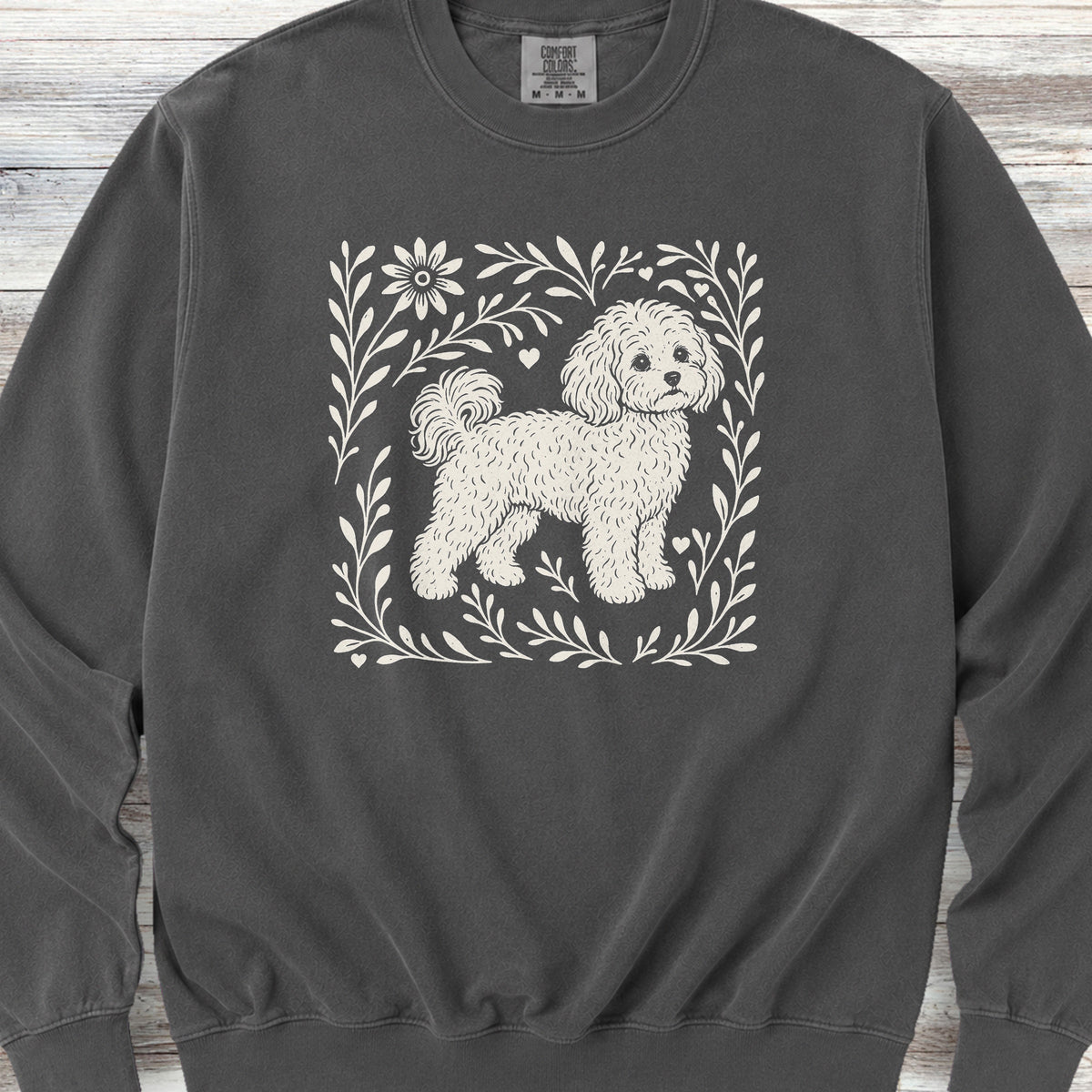 Maltipoo Linocut Sweatshirt - Pepper