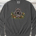 Cane Corso Gray Winter Greenery Faux Embroidery Sweatshirt - Pepper