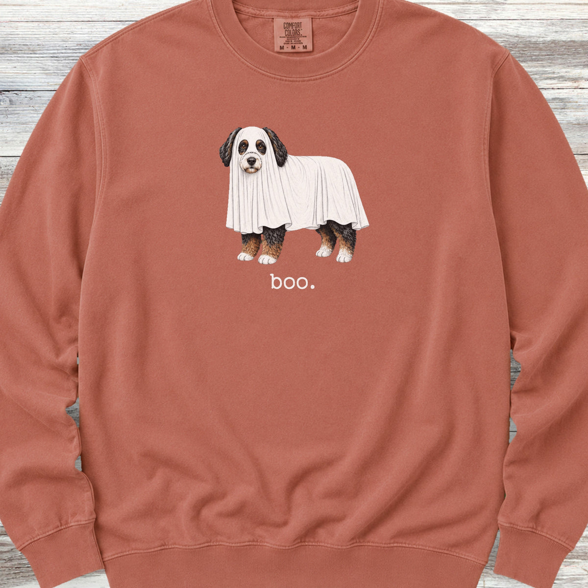 Bernedoodle Boo Sweatshirt - Terracotta