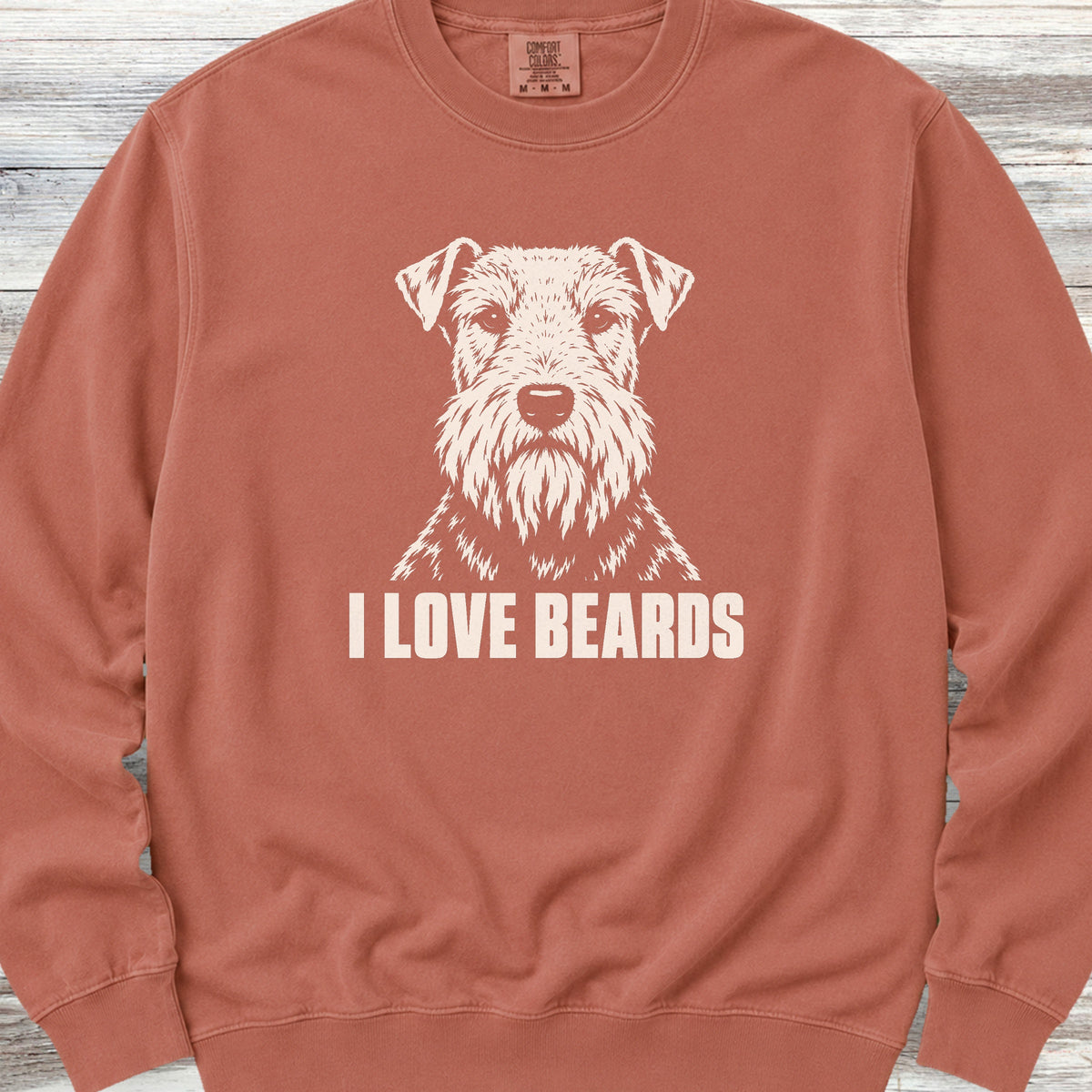 Welsh Terrier I Love Beards Sweatshirt - Terracotta