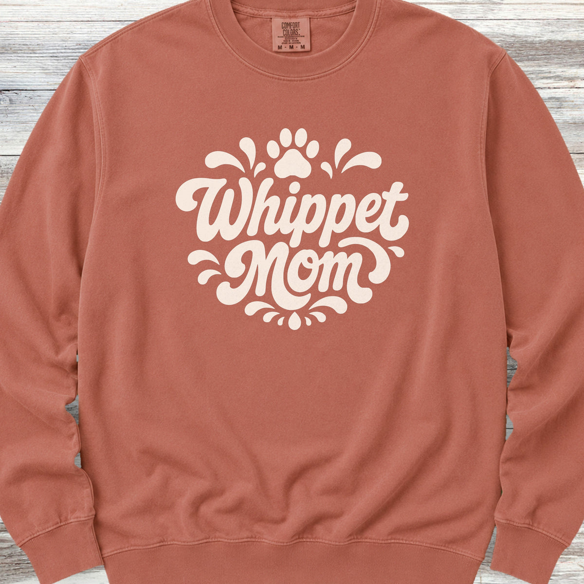 Whippet Groovy Mom Sweatshirt - Terracotta