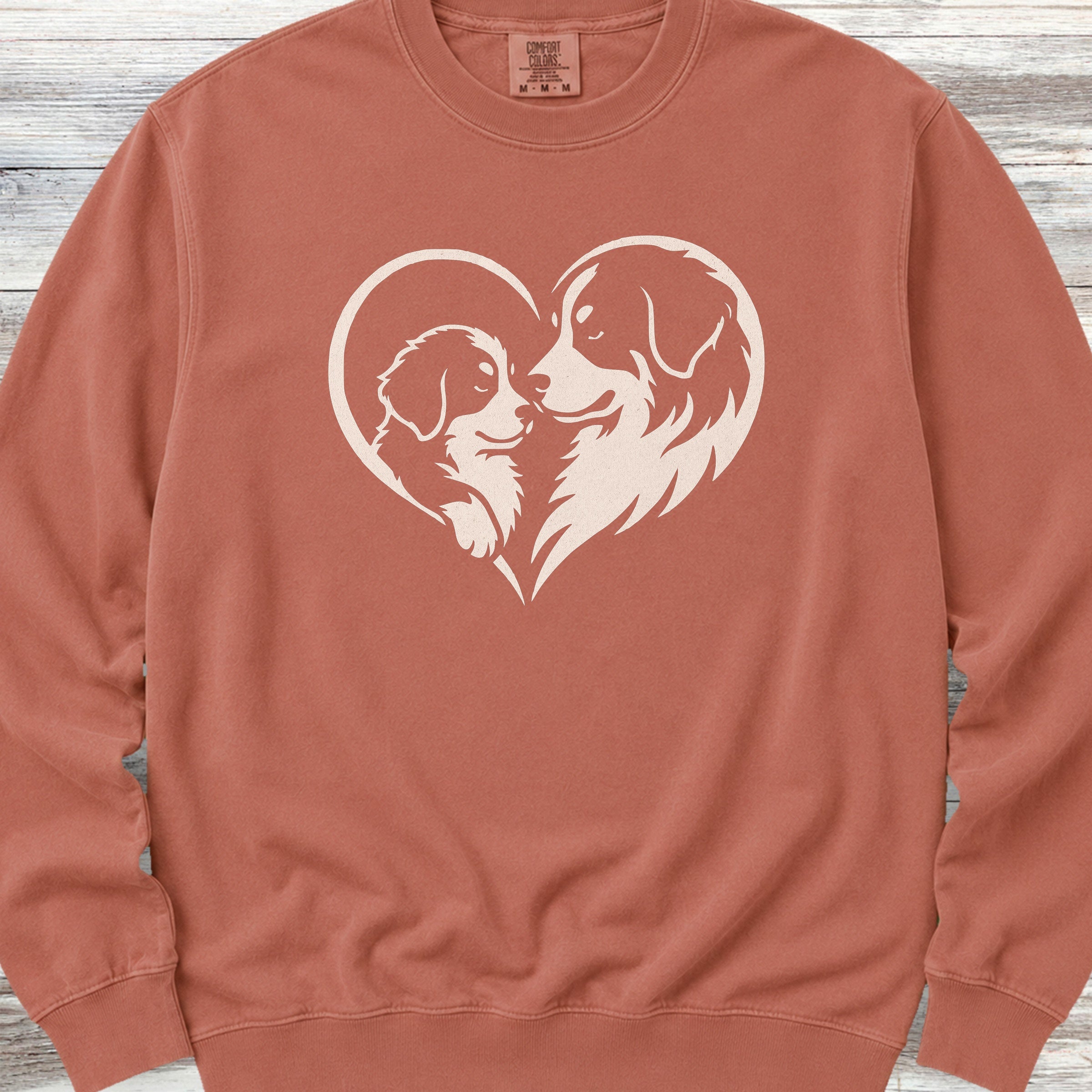 Bernese Mountain Dog Heart Bond Sweatshirt - Terracotta