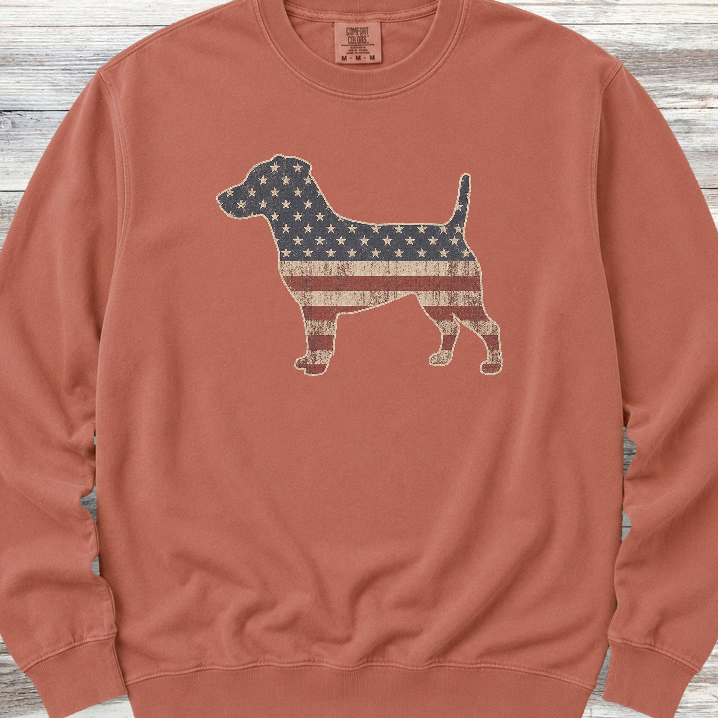 Jack Russell Vintage USA Sweatshirt - Terracotta
