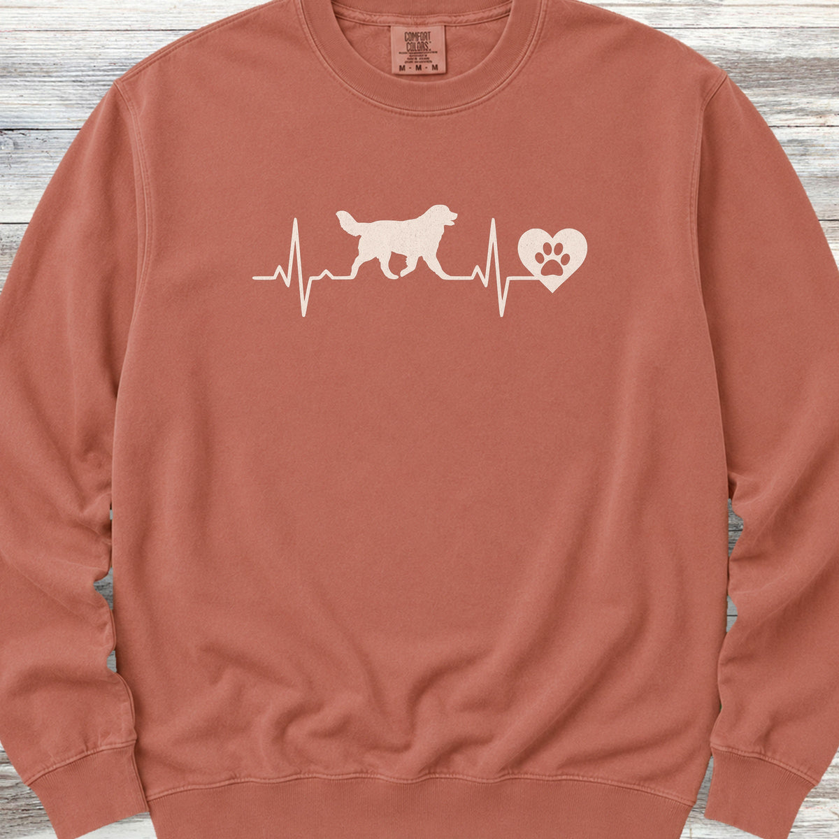 Bernese Mountain Dog Heartbeat Sweatshirt - Terracotta