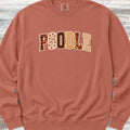 Poodle Fall Faux Patchwork Sweatshirt - Terracotta