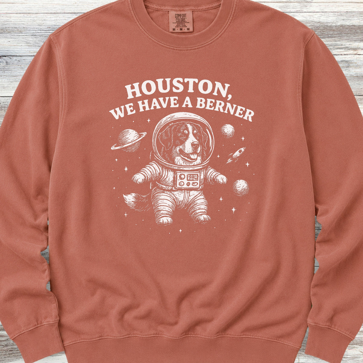 Bernese Mountain Dog Astronaut Sweatshirt - Terracotta