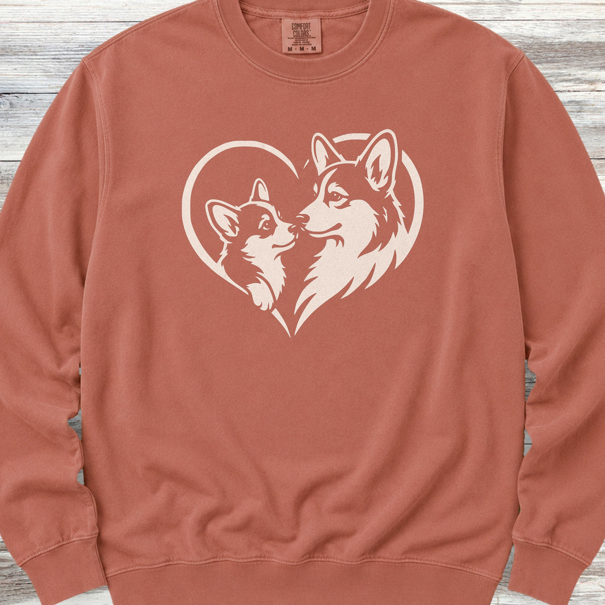 Corgi Heart Bond Sweatshirt - Terracotta