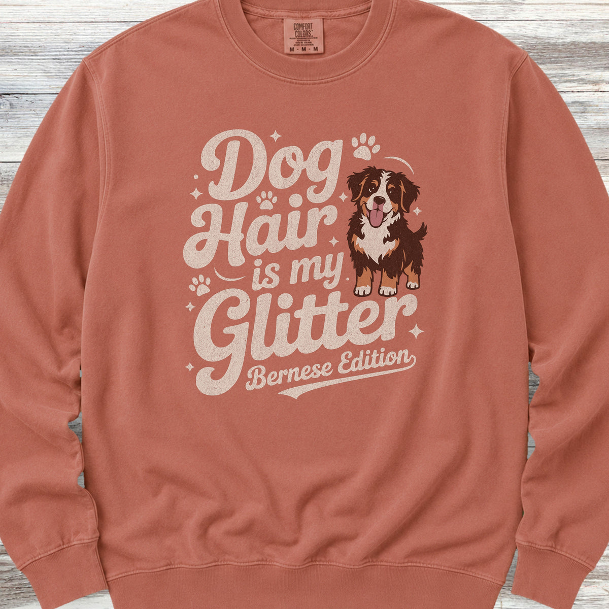 Bernese Mountain Dog Glitter Sweatshirt - Terracotta