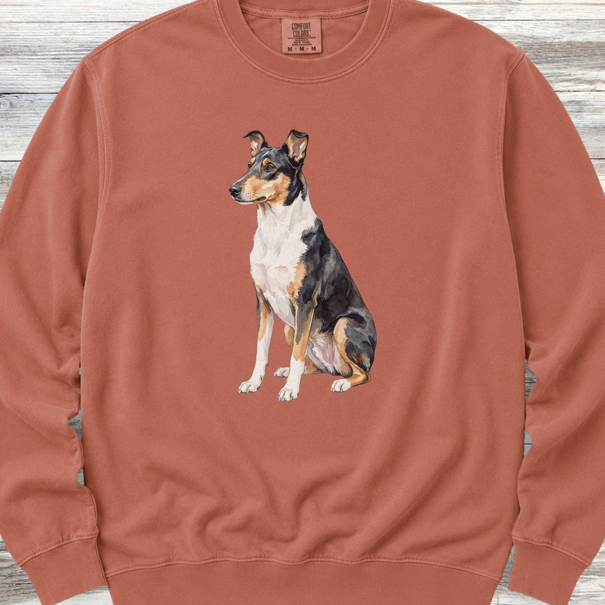 Smooth Collie Watercolor Sweatshirt - Terracotta