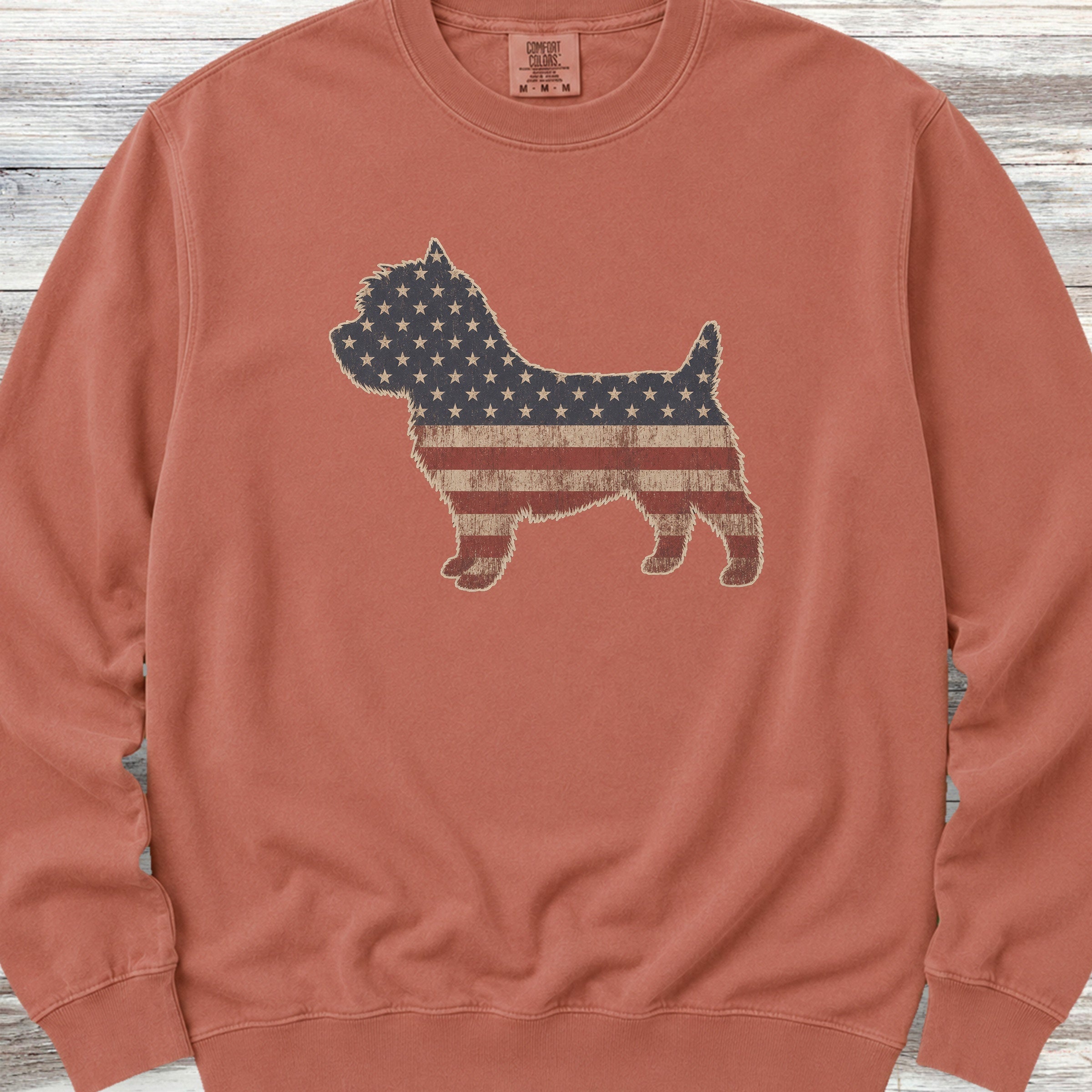 Cairn Terrier Vintage USA Sweatshirt - Terracotta