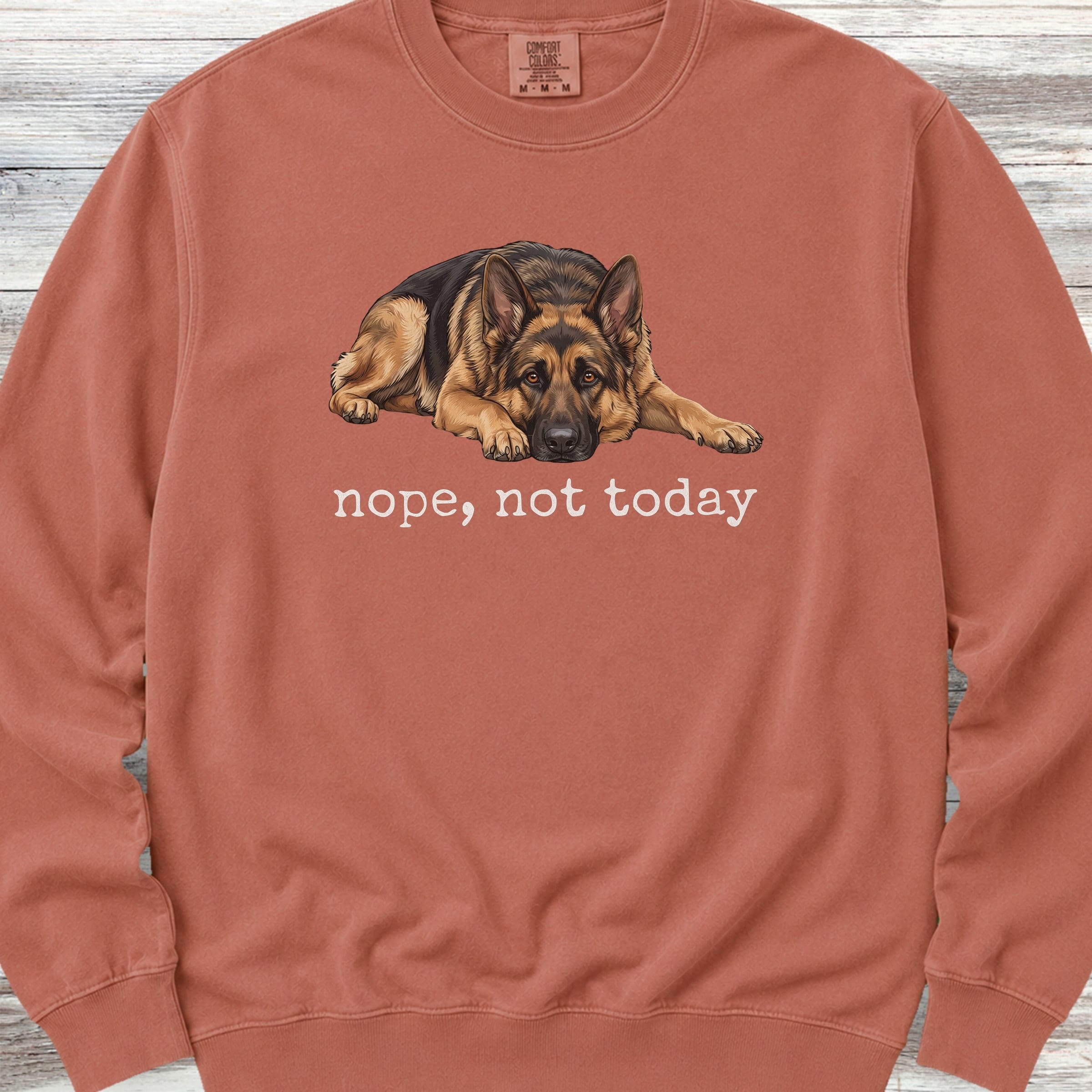 German Shepherd Nope Sweatshirt - Terracotta