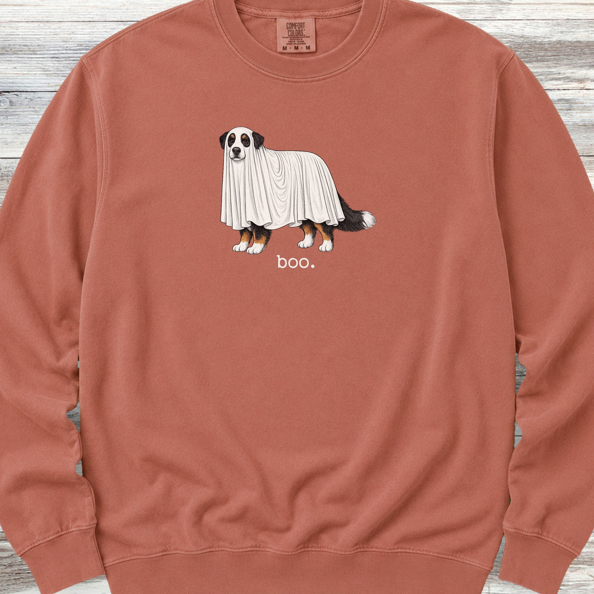 Bernese Mountain Dog Boo Sweatshirt - Terracotta